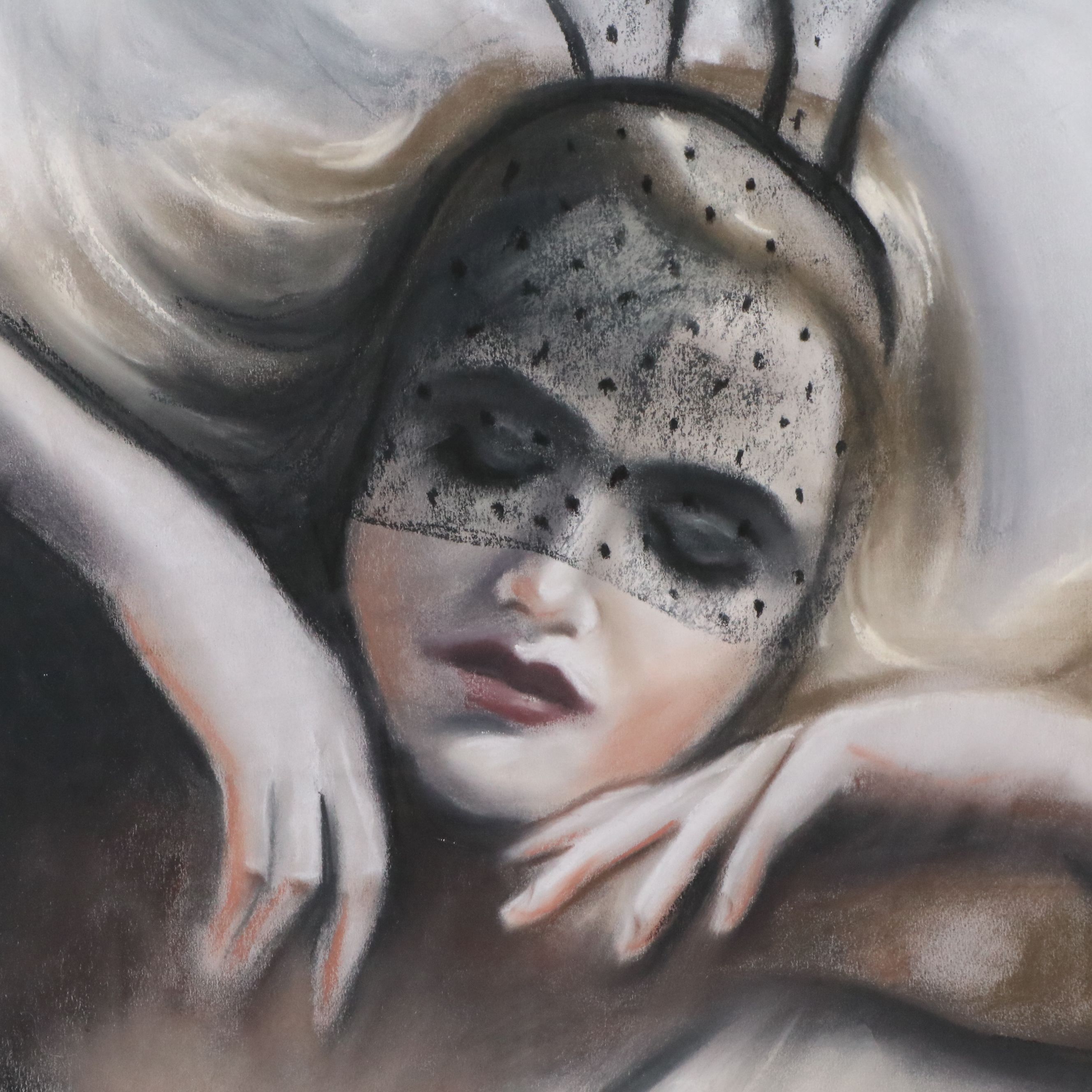 Inna Medvedeva Pastel Drawing "Bunny Mask"