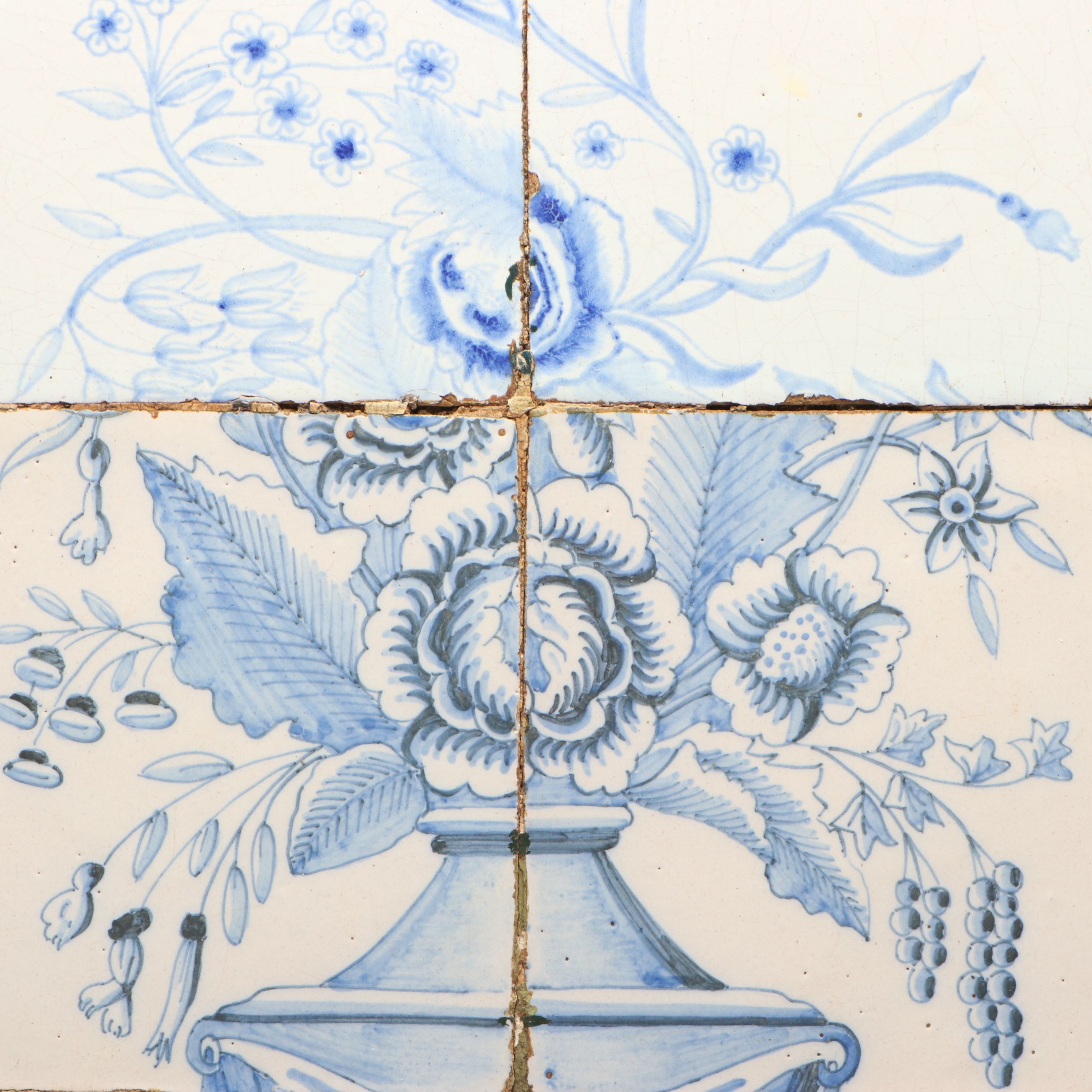 Decorative Blue on White Tiles