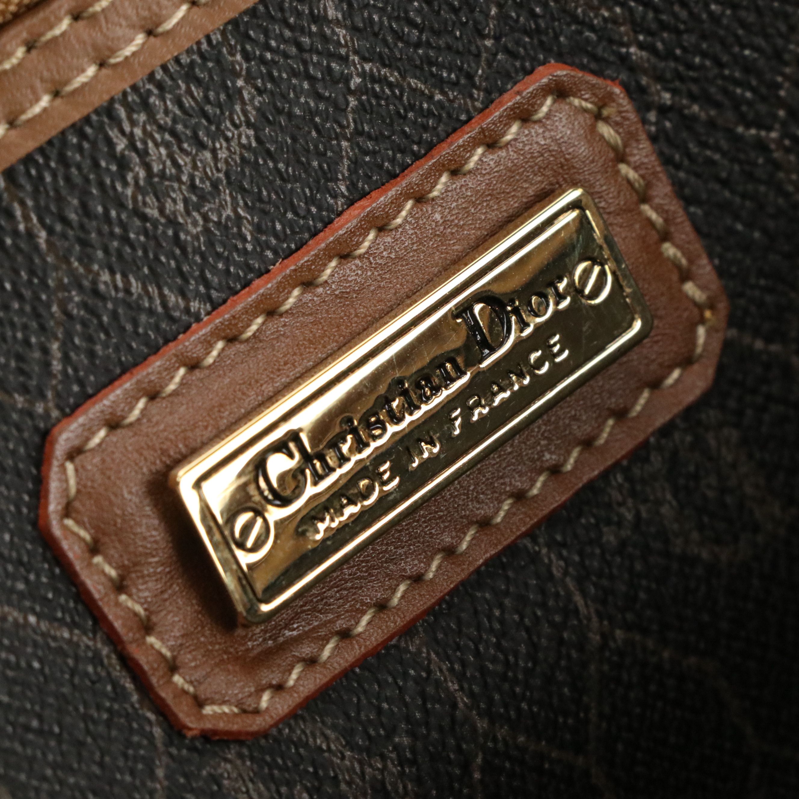 Christian Dior Travel Duffel Bag in Honeycomb Coated Canvas and Leather Trim