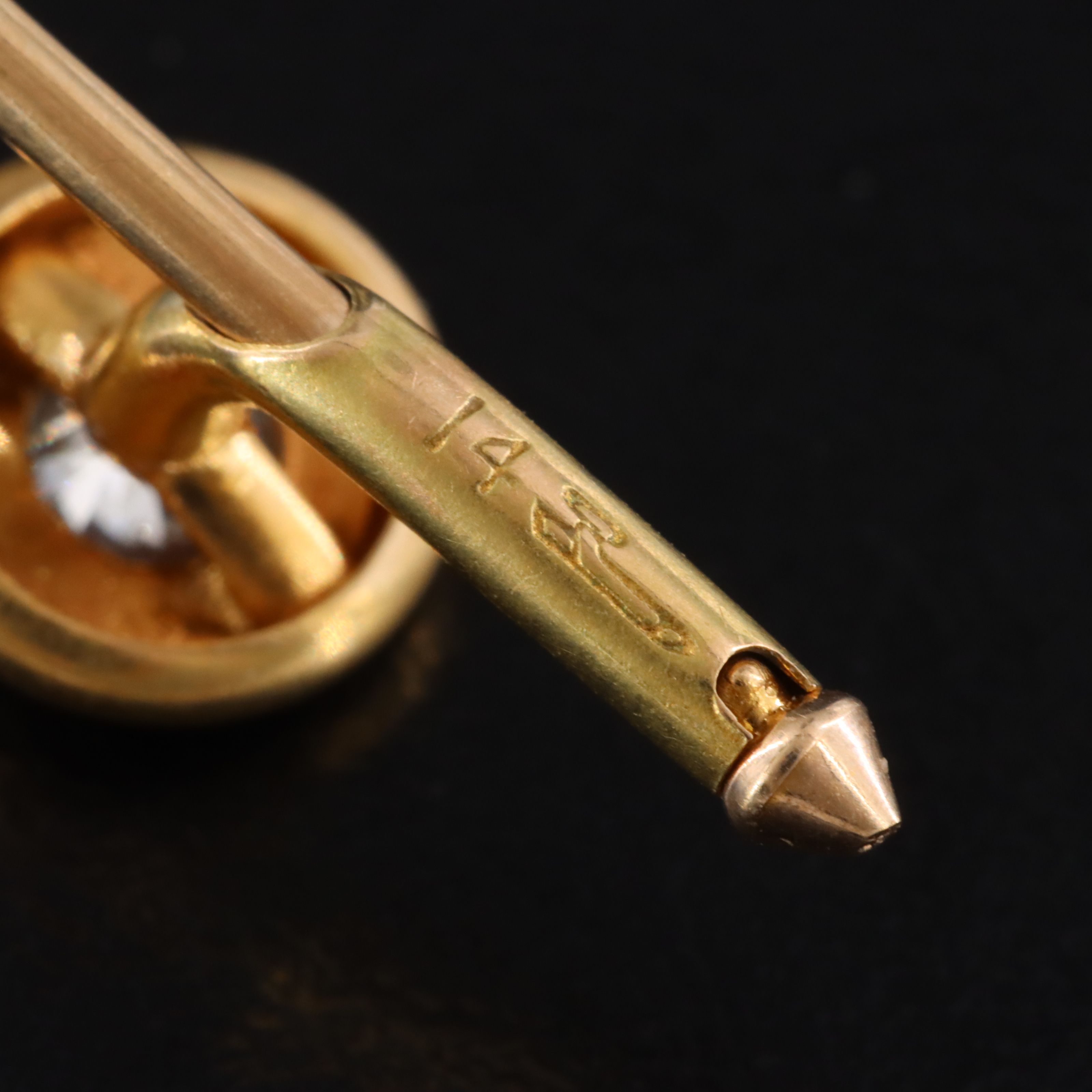 Krementz 14K 0.33 CT Diamond Shirt Stud, Early 1900s