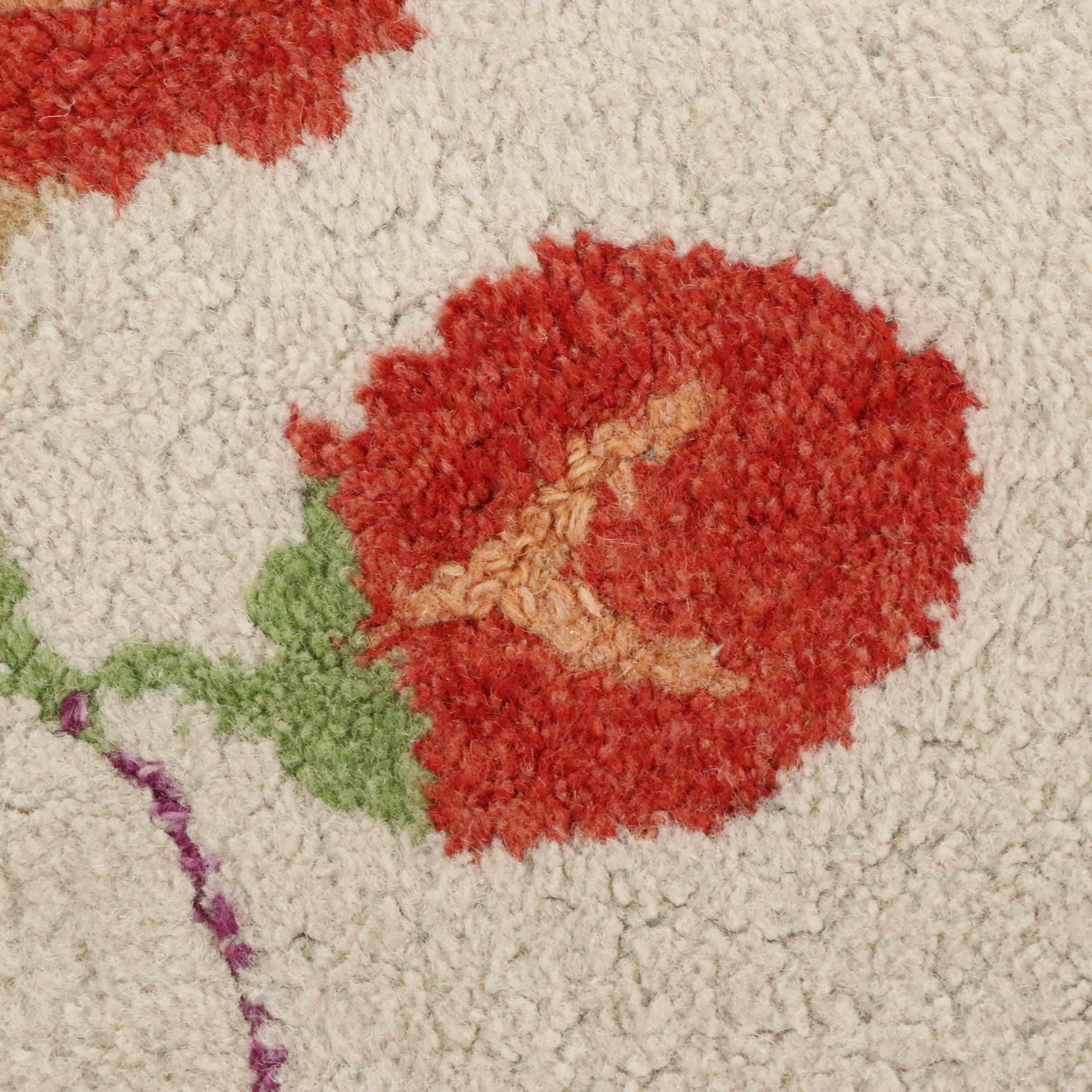 4'11 x 7'3 Mixed Process ARIS Indian Jacobean Floral Area Rug