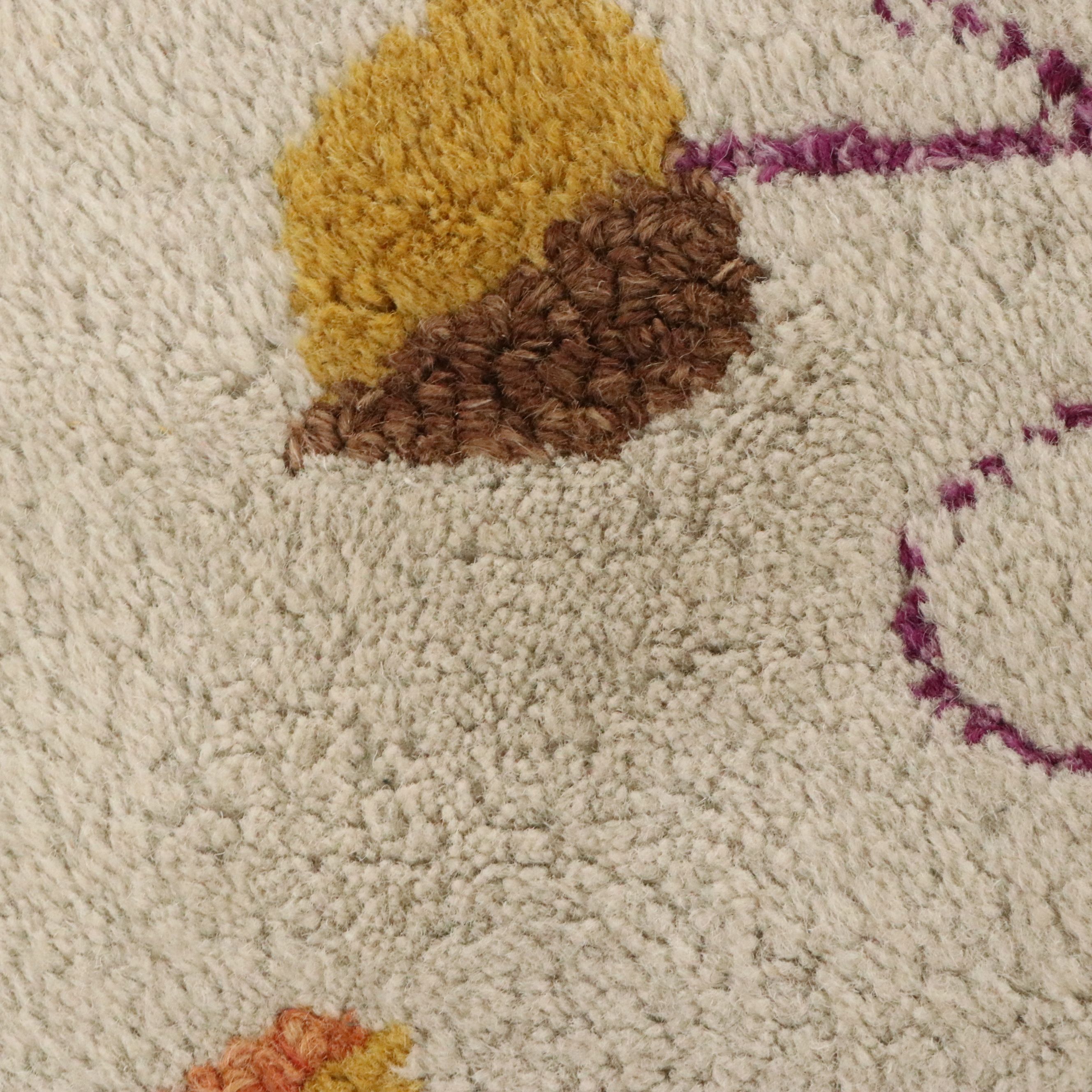 4'11 x 7'3 Mixed Process ARIS Indian Jacobean Floral Area Rug