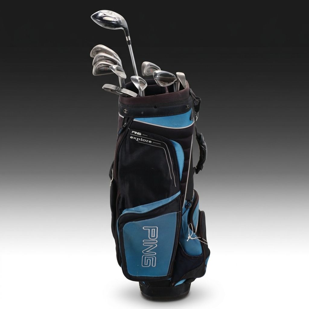 Karsten "Ping" Driver and Putters with Other Golf Clubs