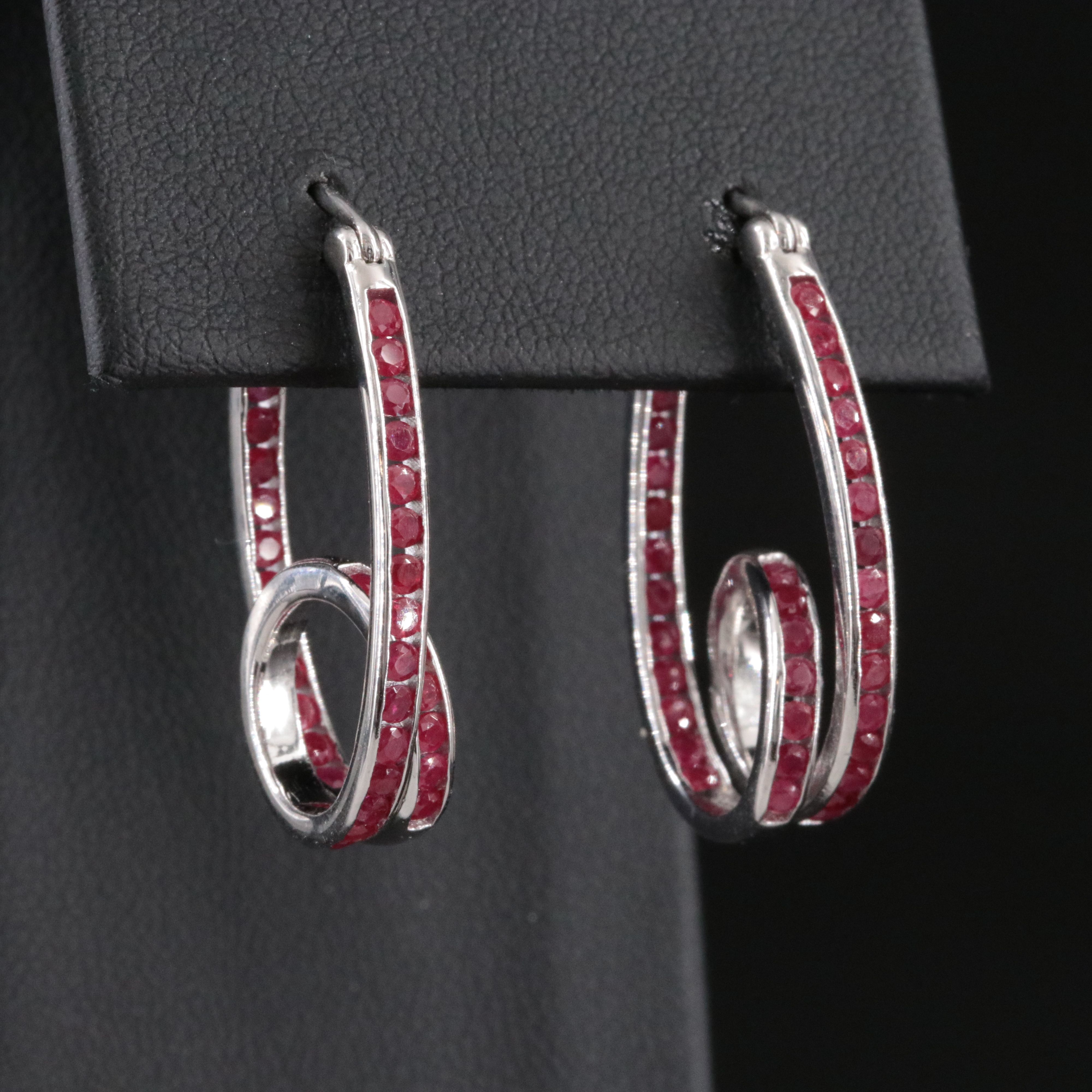 Sterling Ruby Inside Out Hoop Earrings