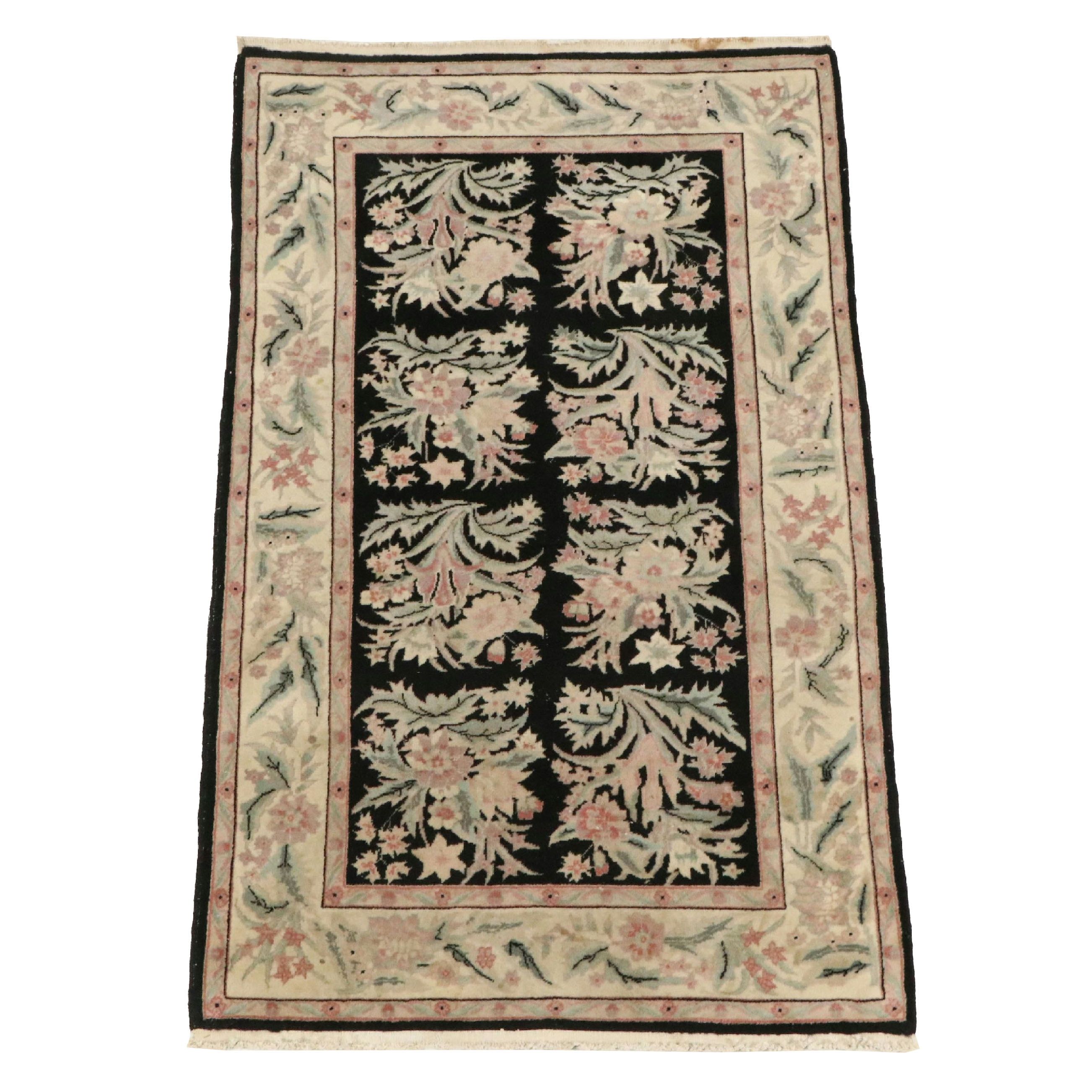 3'1 x 5'3 Hand-Knotted Chinese Floral Area Rug