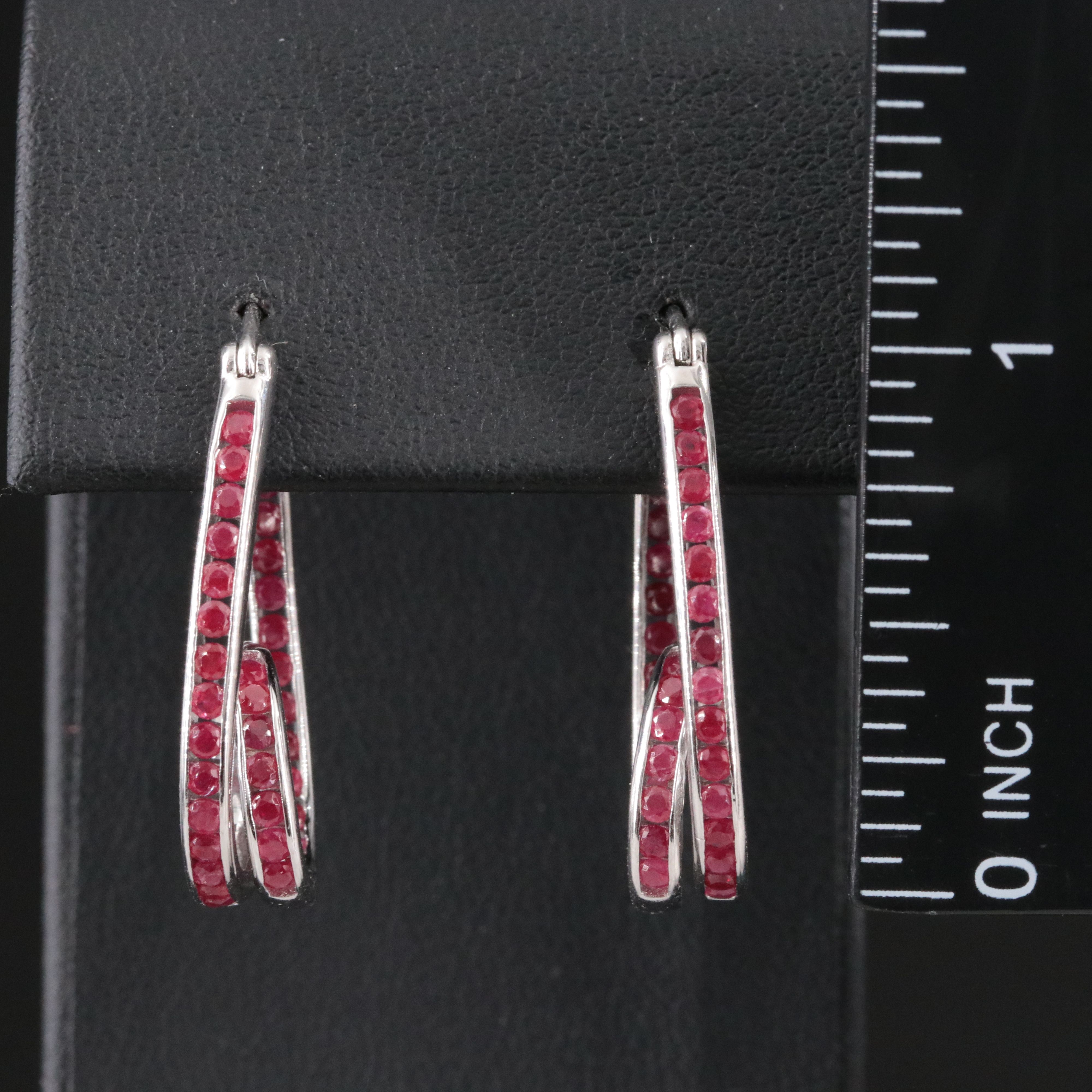 Sterling Ruby Inside Out Hoop Earrings