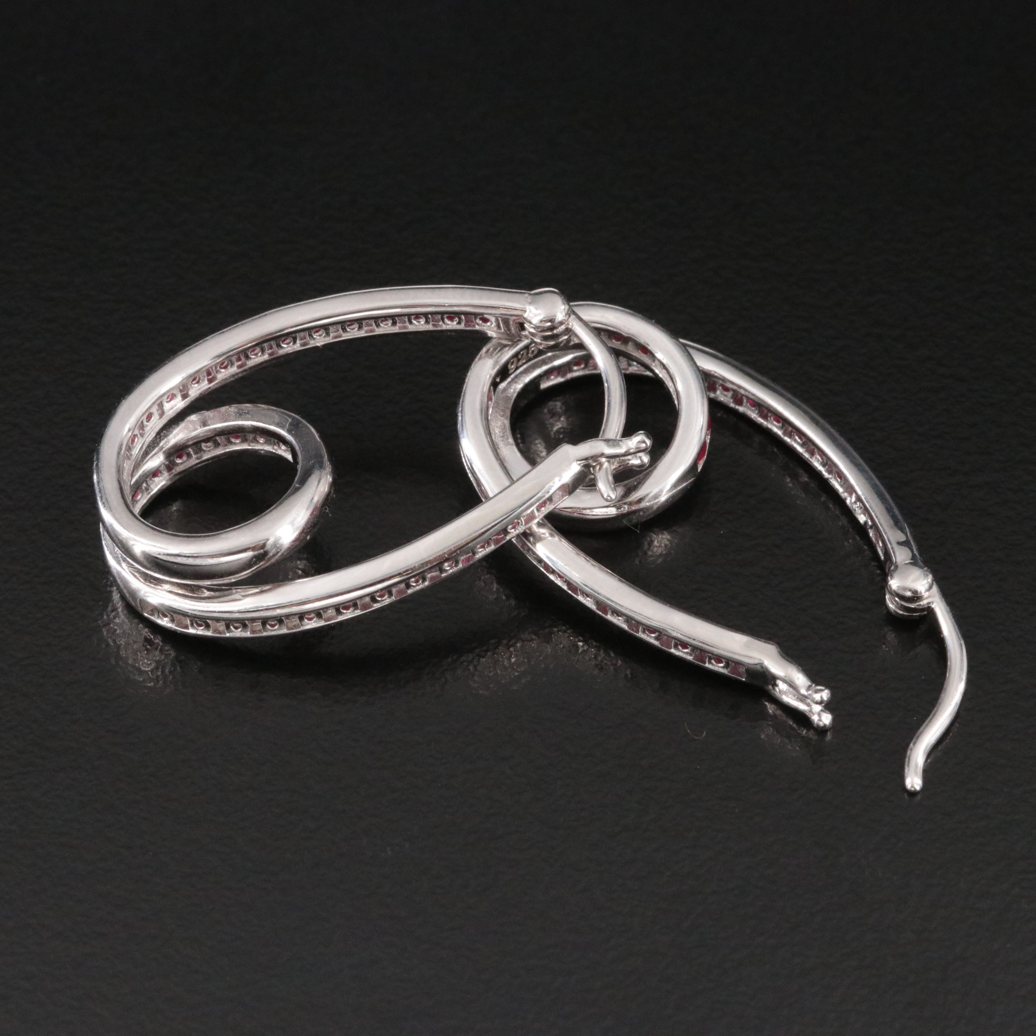 Sterling Ruby Inside Out Hoop Earrings