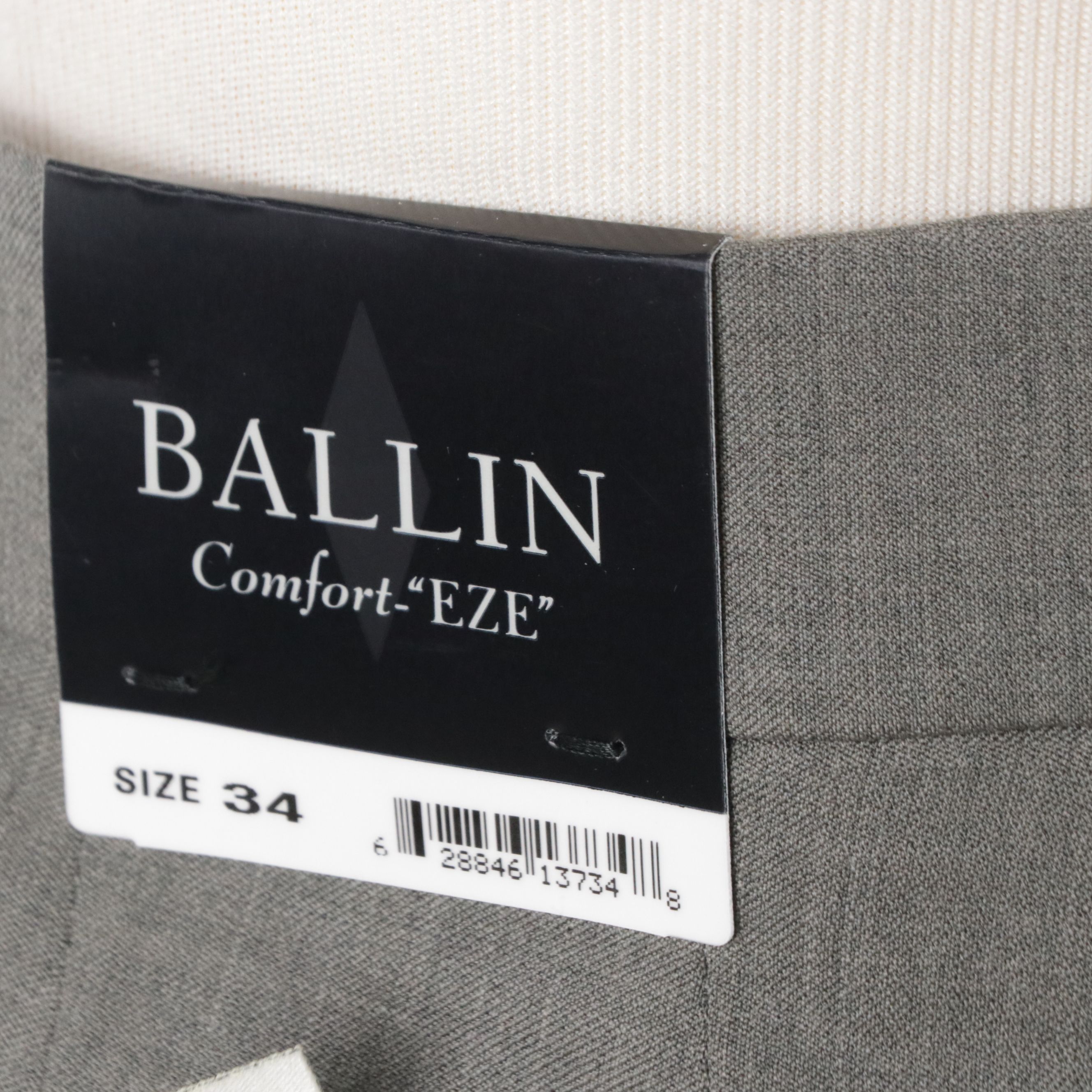 Men's Ballin Comfort-"Eze" Theo Slim Fit Dress Pants in Gray & Blue Wool, W Tags