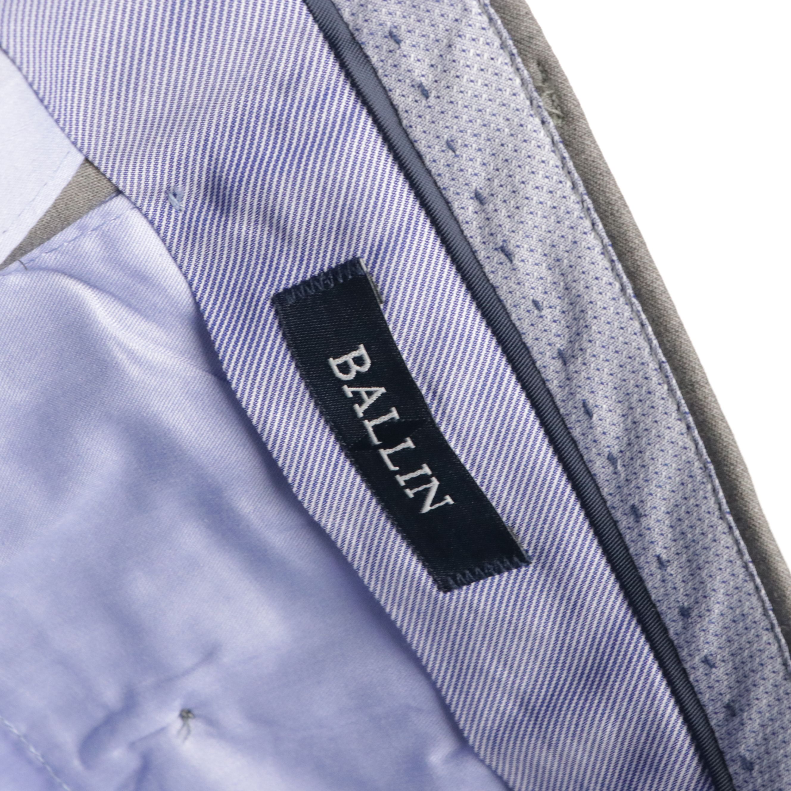 Men's Ballin Comfort-"Eze" Theo Slim Fit Dress Pants in Gray & Blue Wool, W Tags