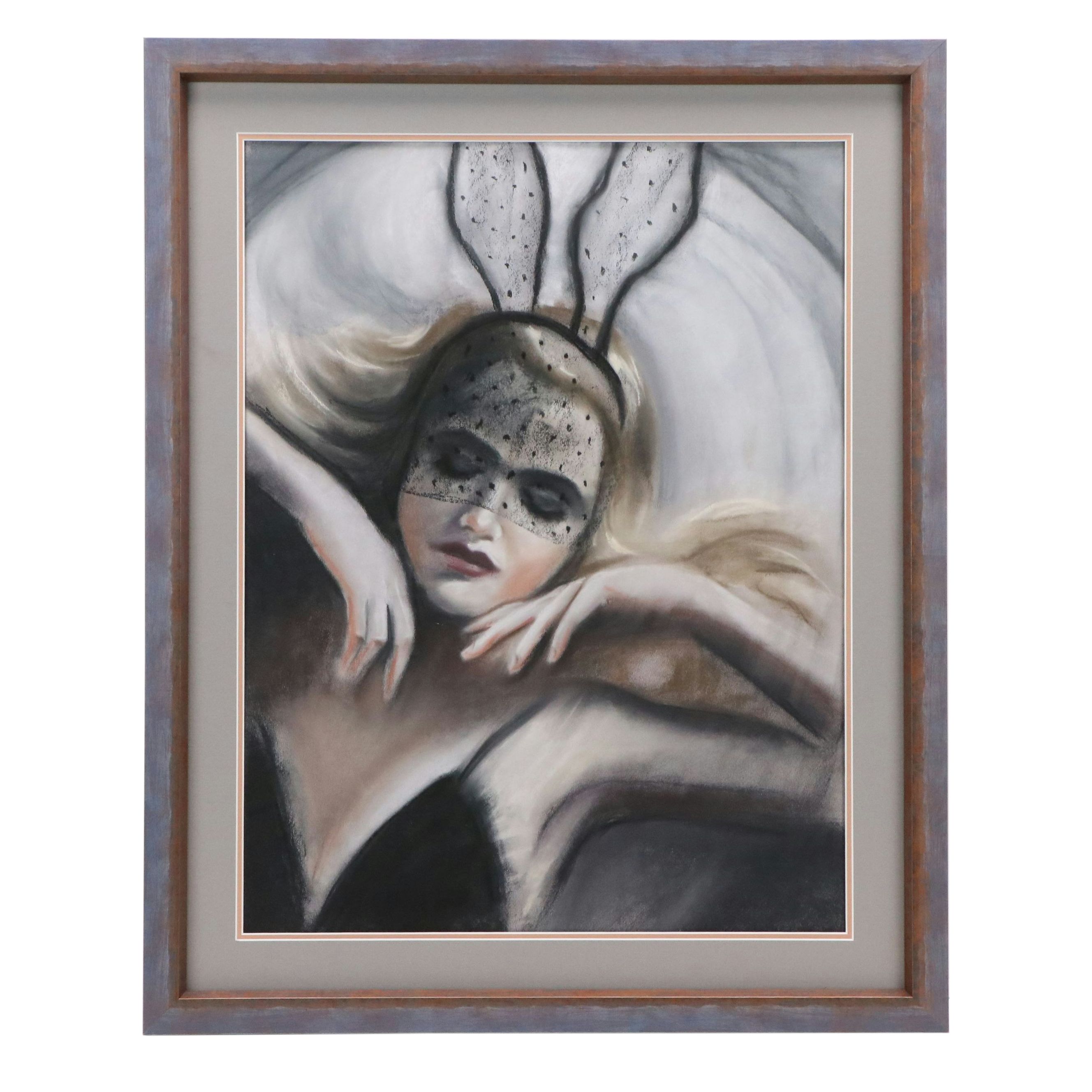 Inna Medvedeva Pastel Drawing "Bunny Mask"
