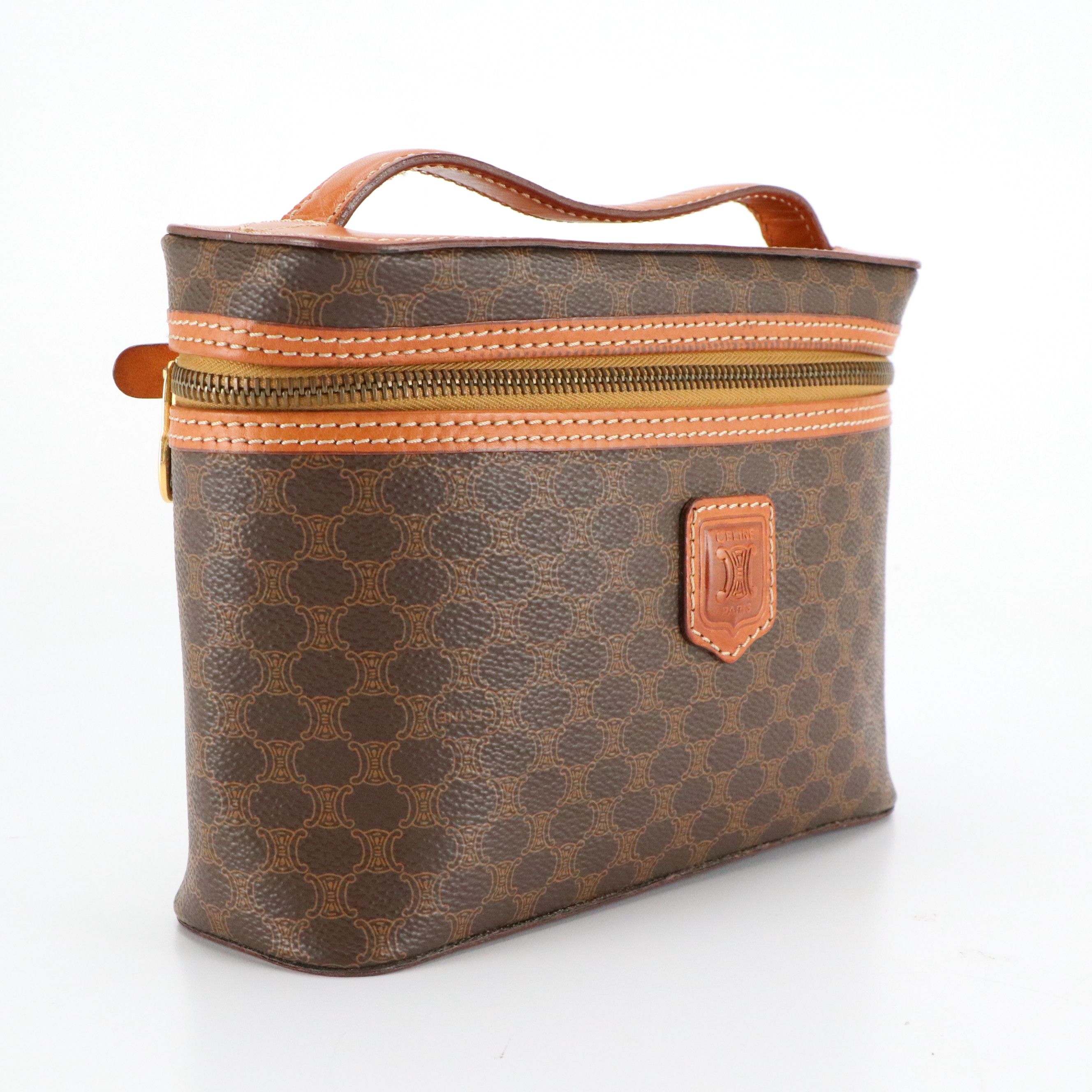 Celine Vanity Bag in Macadam Canvas and Leather