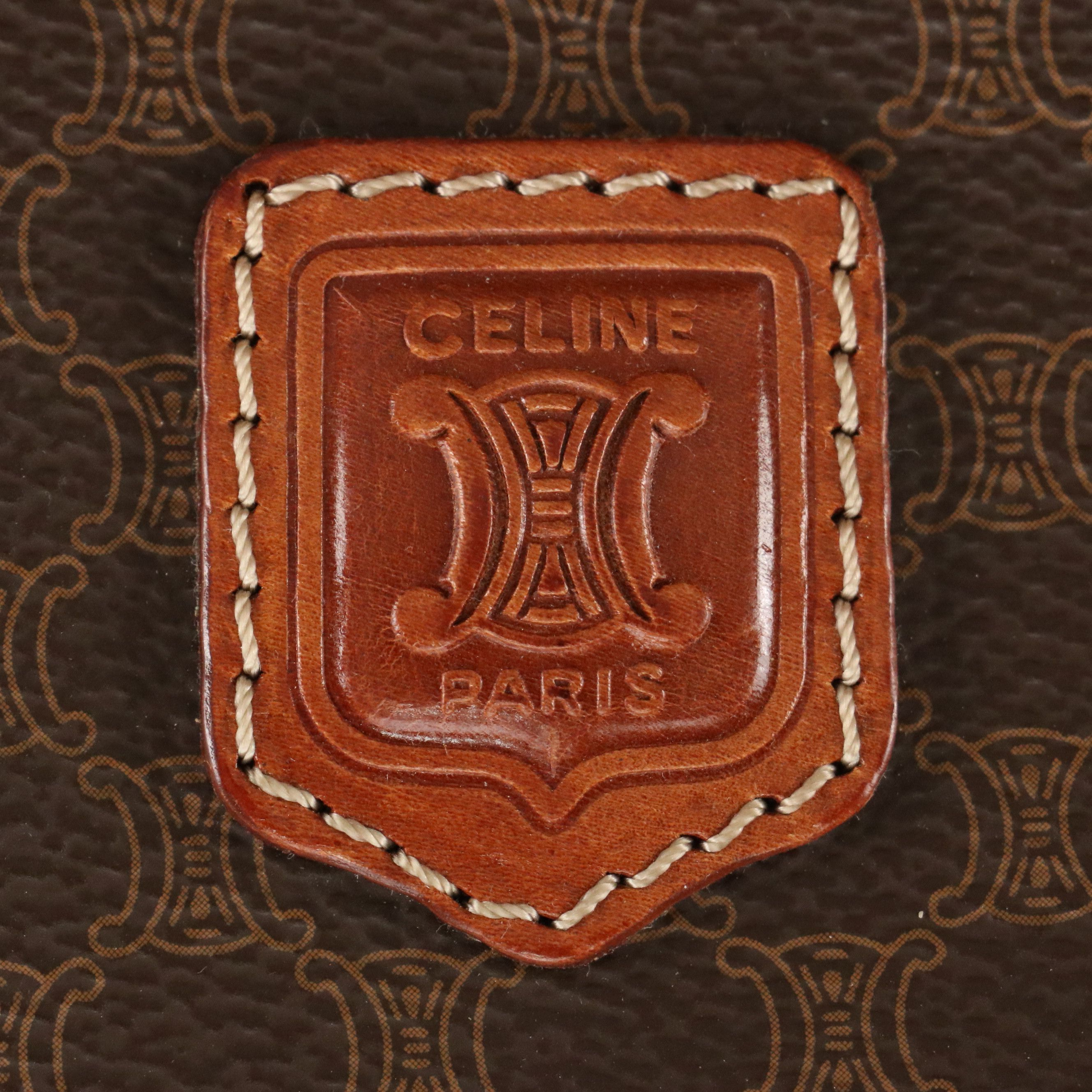 Celine Vanity Bag in Macadam Canvas and Leather