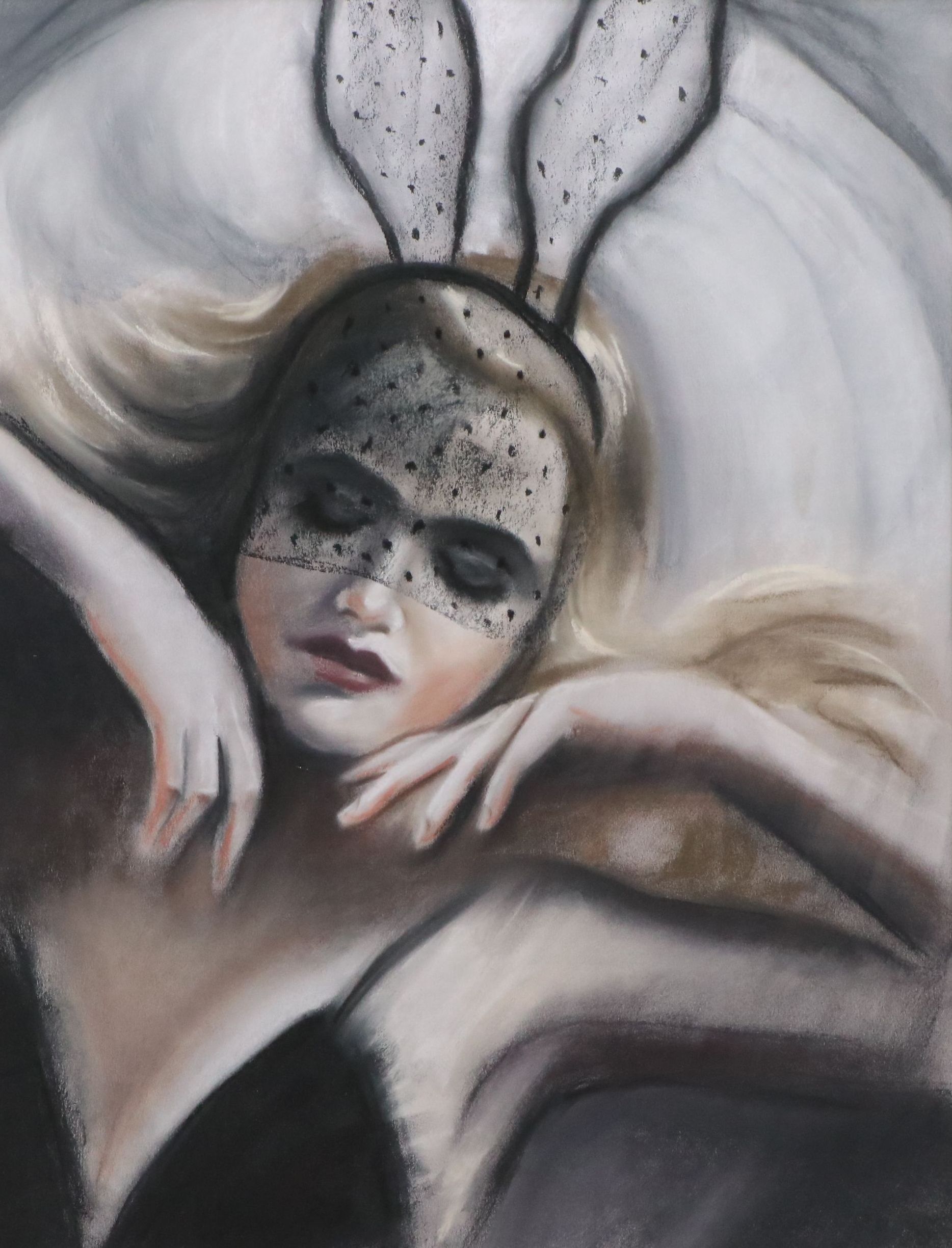 Inna Medvedeva Pastel Drawing "Bunny Mask"