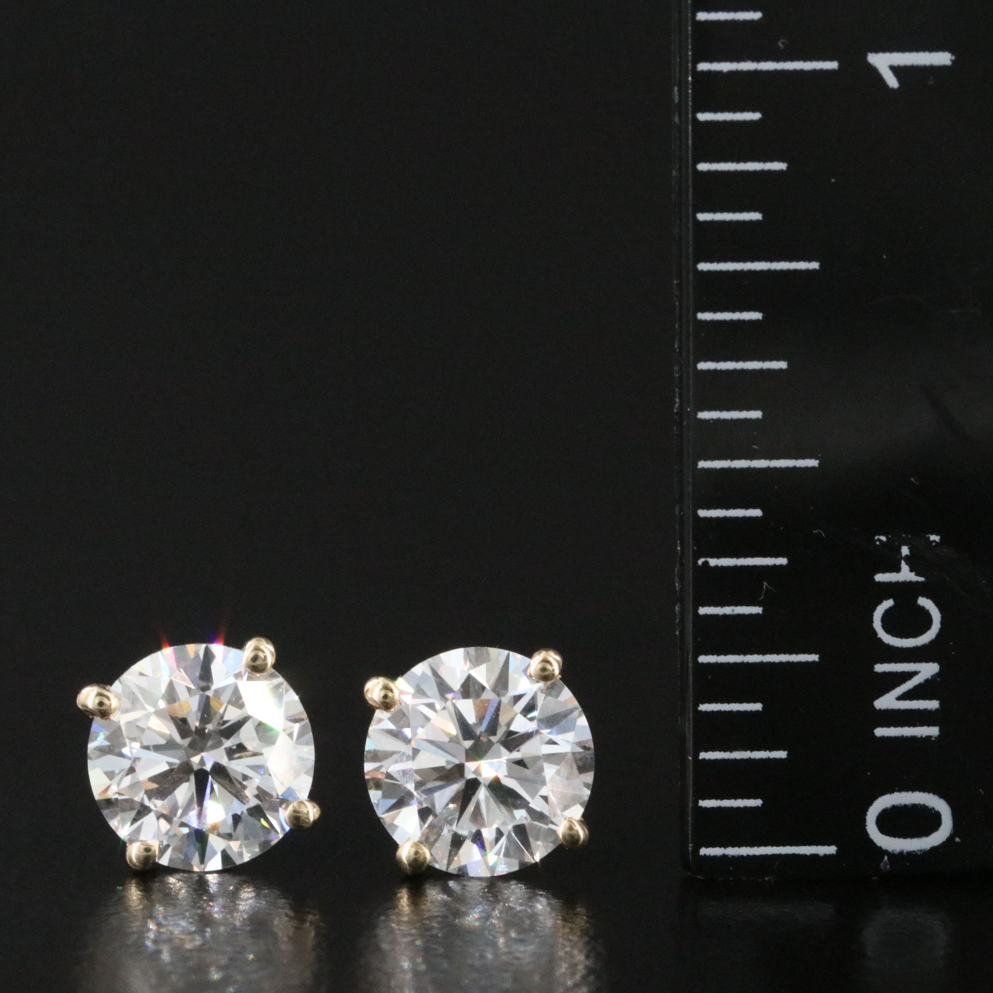 14K 3.05 CTW Lab Grown Diamond Stud Earrings with IGI Jewelry Report