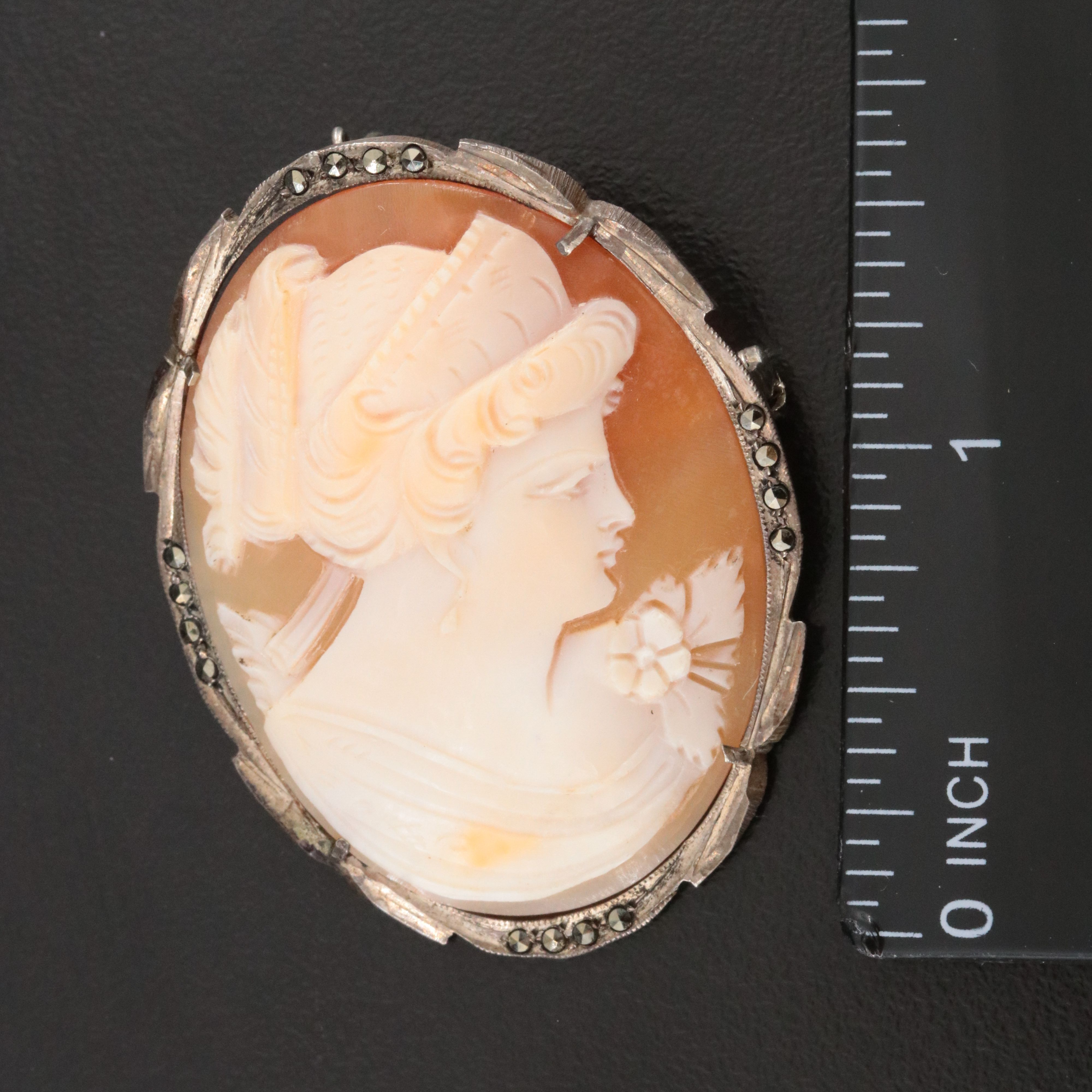 Shell Cameo Collection Including Krementz, Signed and 900 Silver
