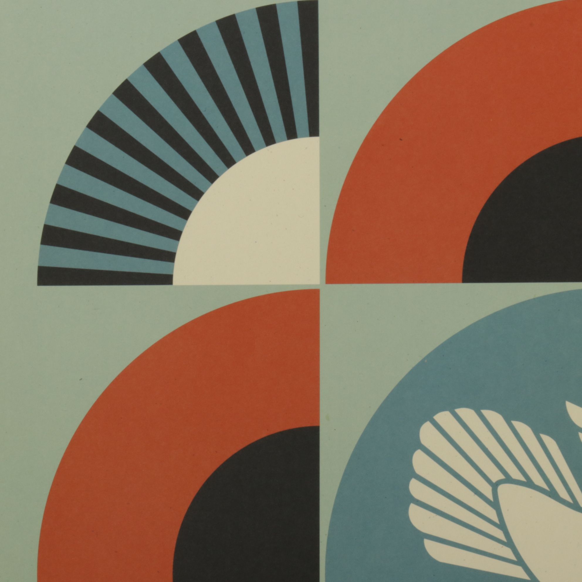 Shepard Fairey Offset Lithograph "Geometric Dove - Red", 2026