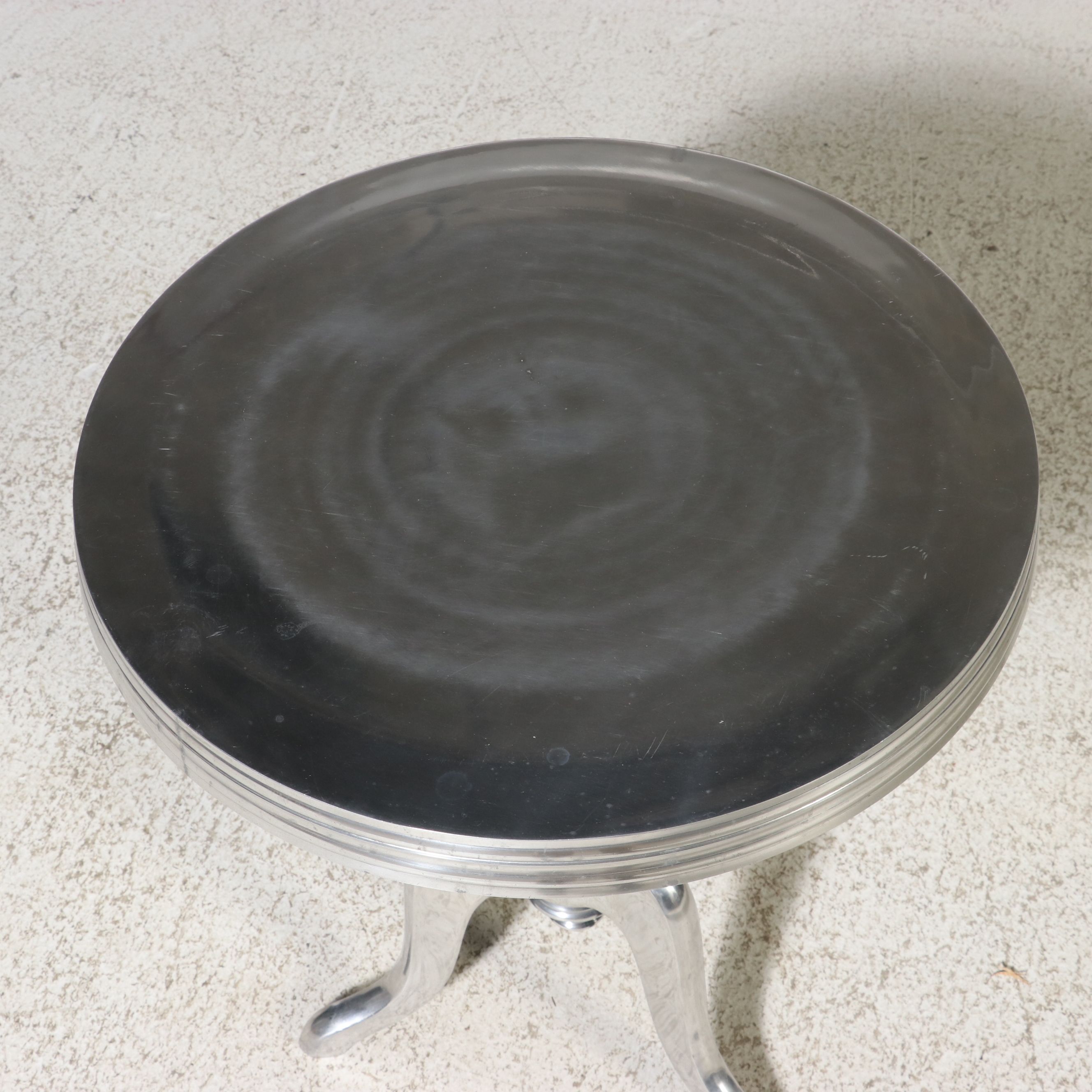 Contemporary Cast Aluminum Pedestal Drink Table