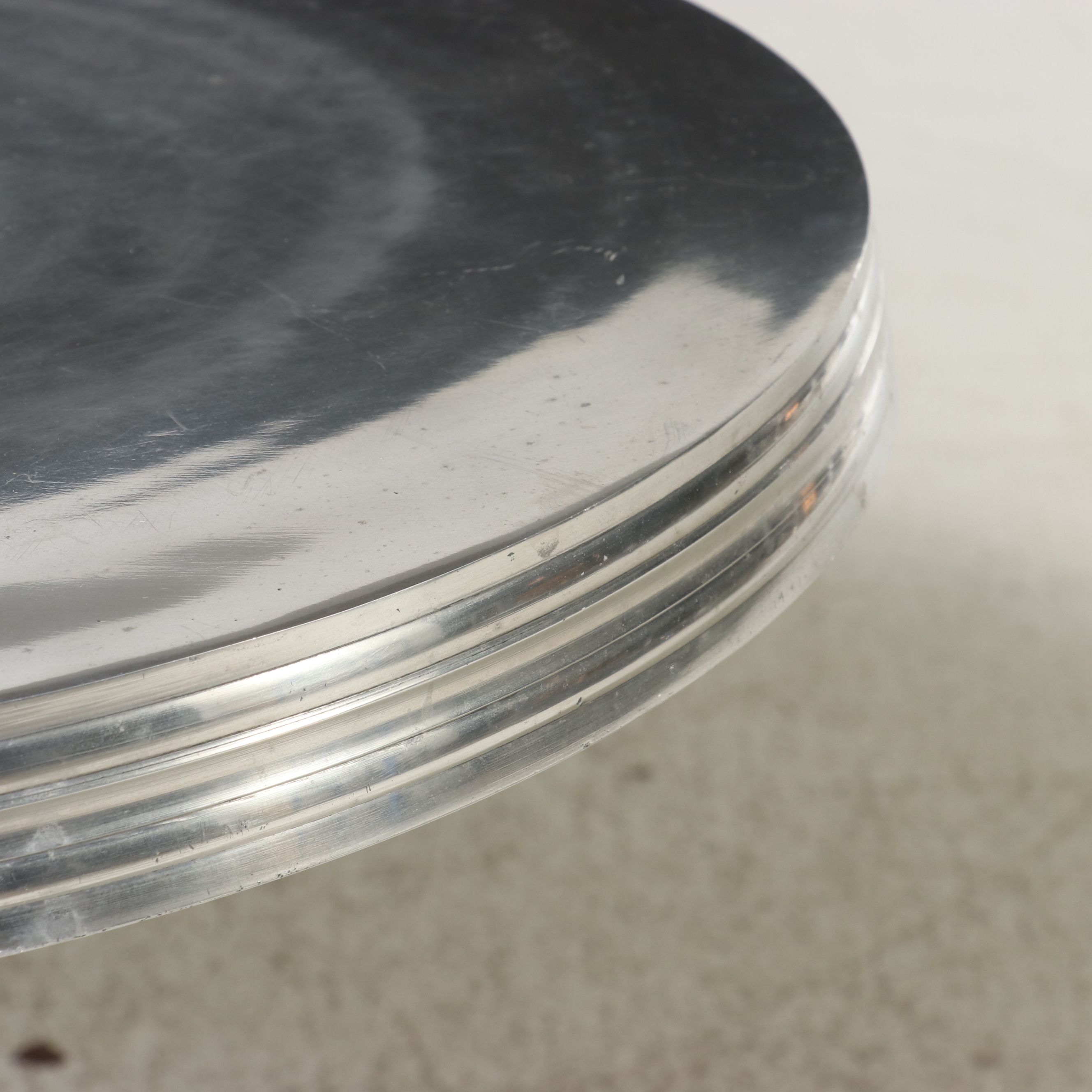 Contemporary Cast Aluminum Pedestal Drink Table