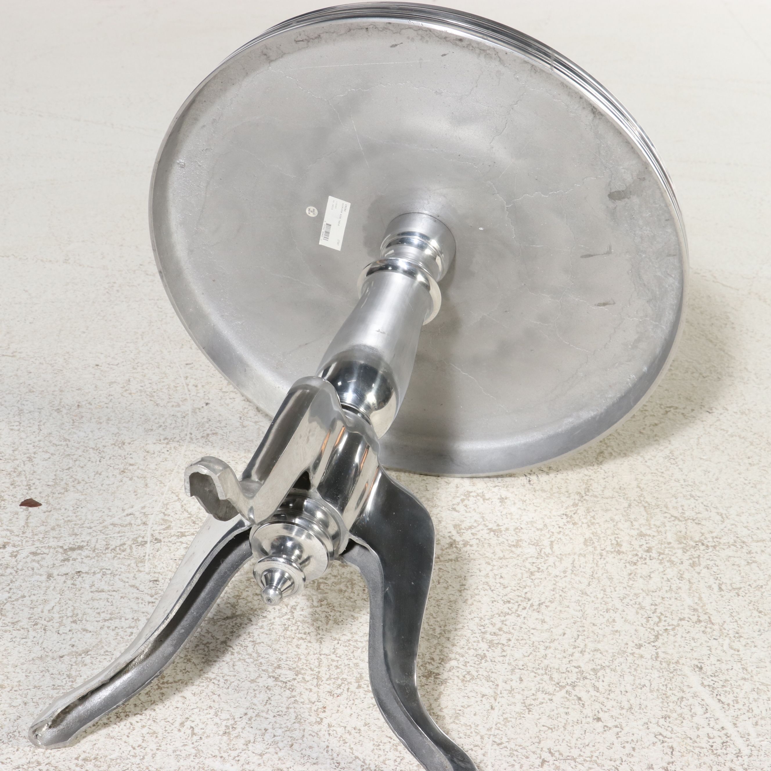 Contemporary Cast Aluminum Pedestal Drink Table