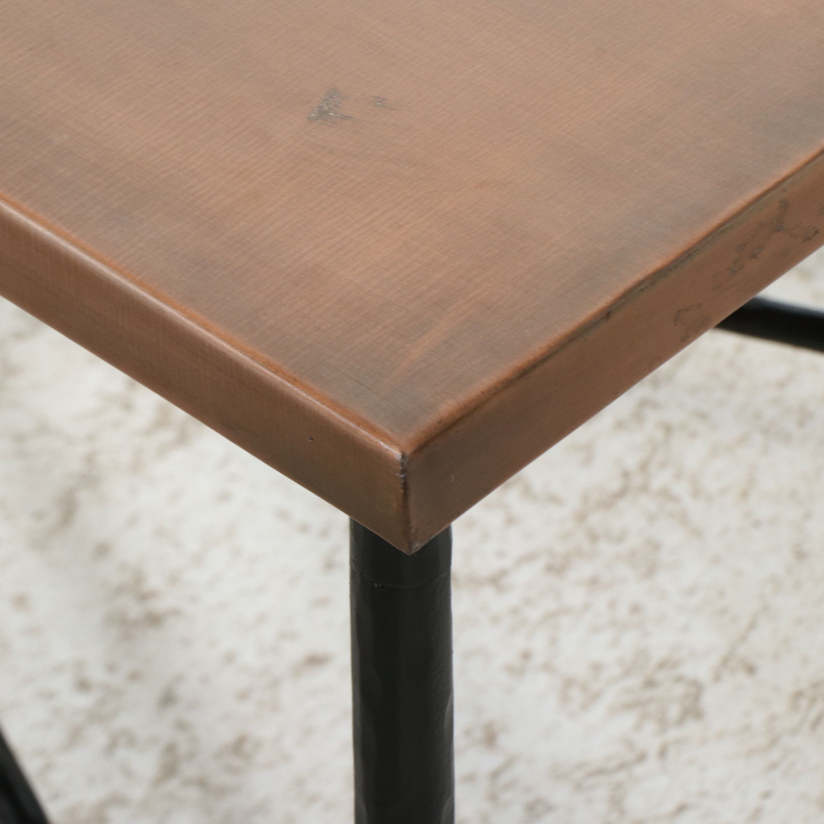 Industrial Modern Iron and Bronzed Finish Metal Coffee Table