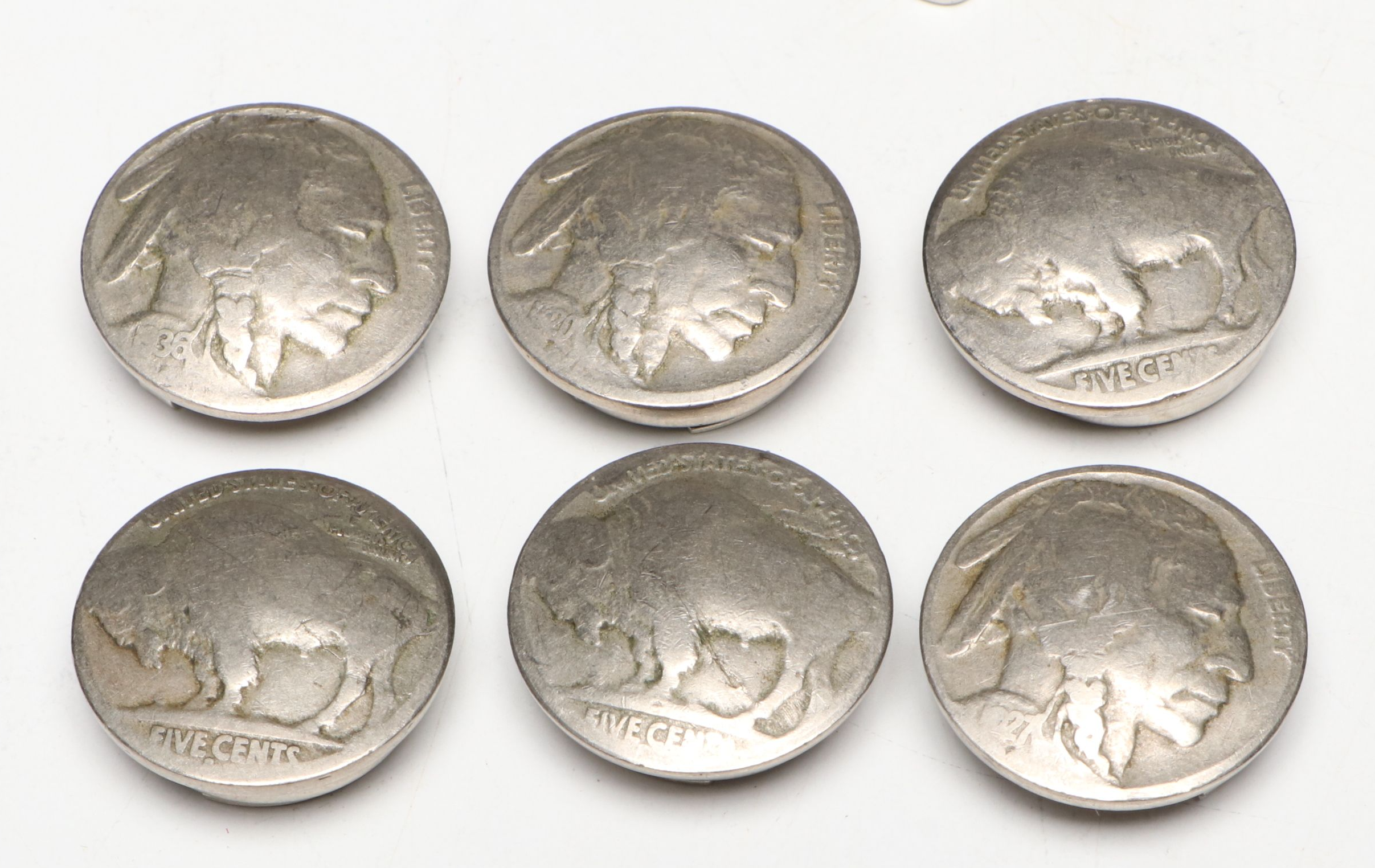 Buffalo Nickel Button Covers and Thinking Gifts Metal Figural Keychains