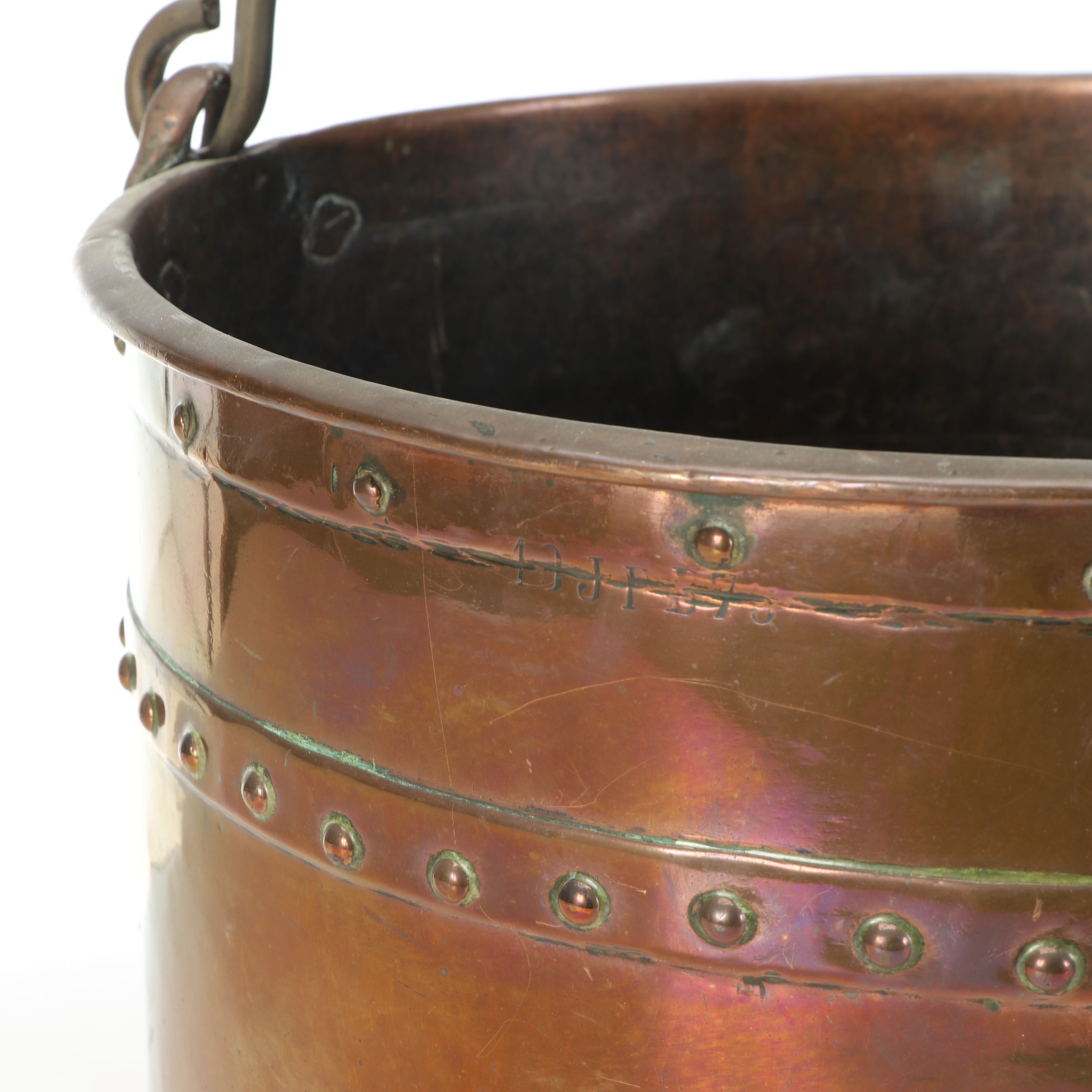 Rustic Riveted Copper Bucket