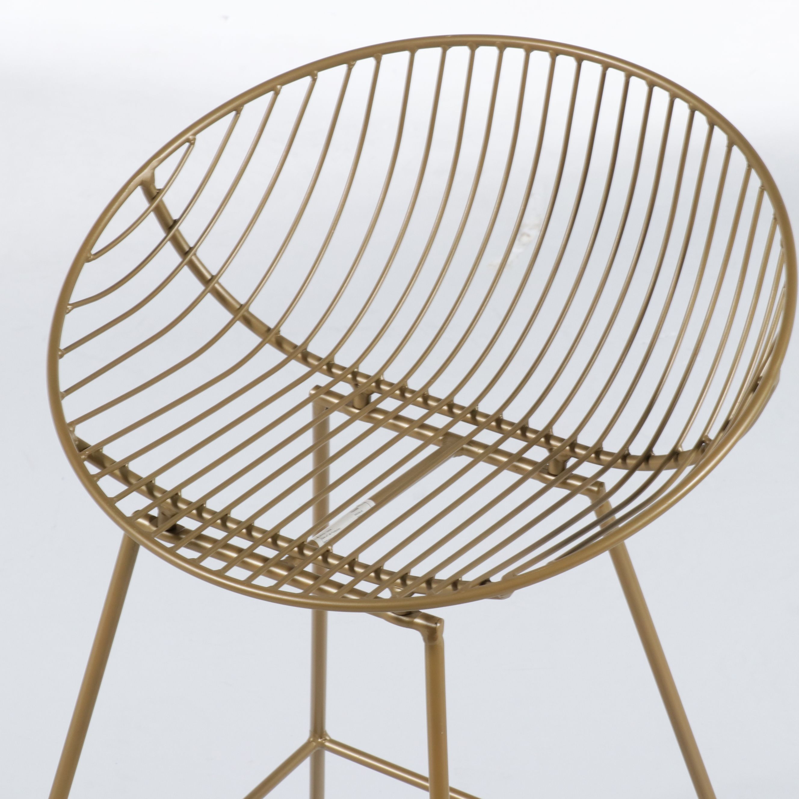 Set of Three Dorel Home Products "Lexington" Style Gold Wire Barstools