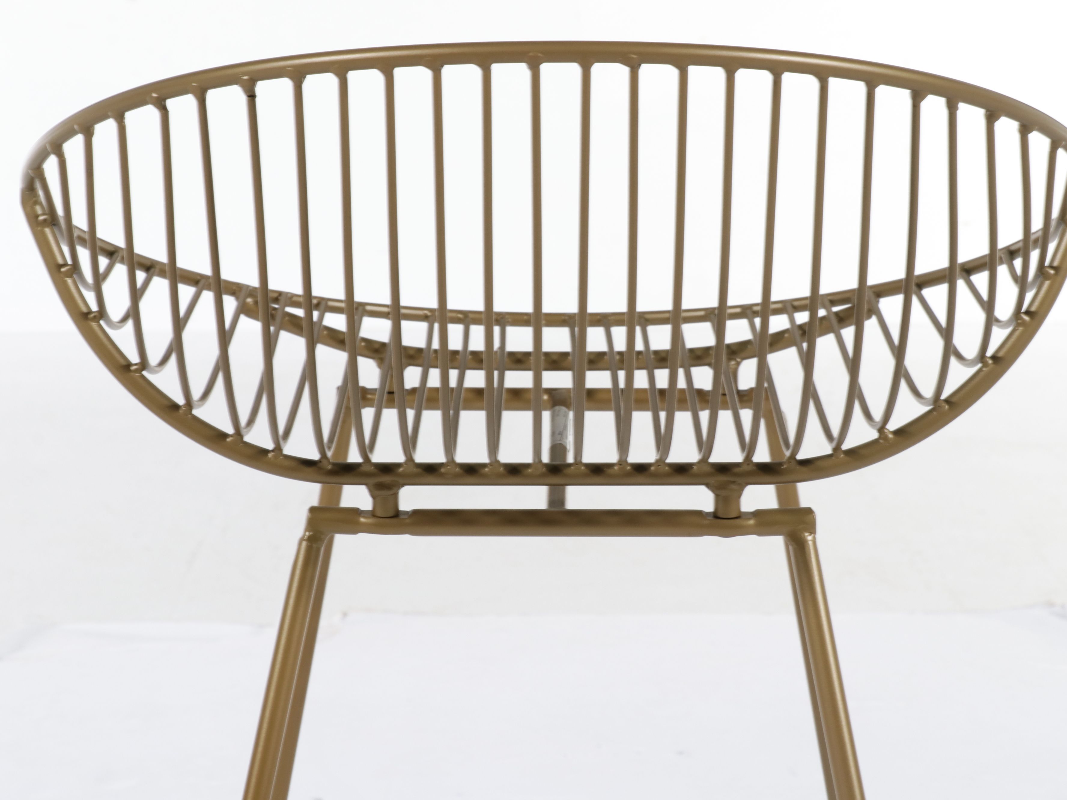 Set of Three Dorel Home Products "Lexington" Style Gold Wire Barstools