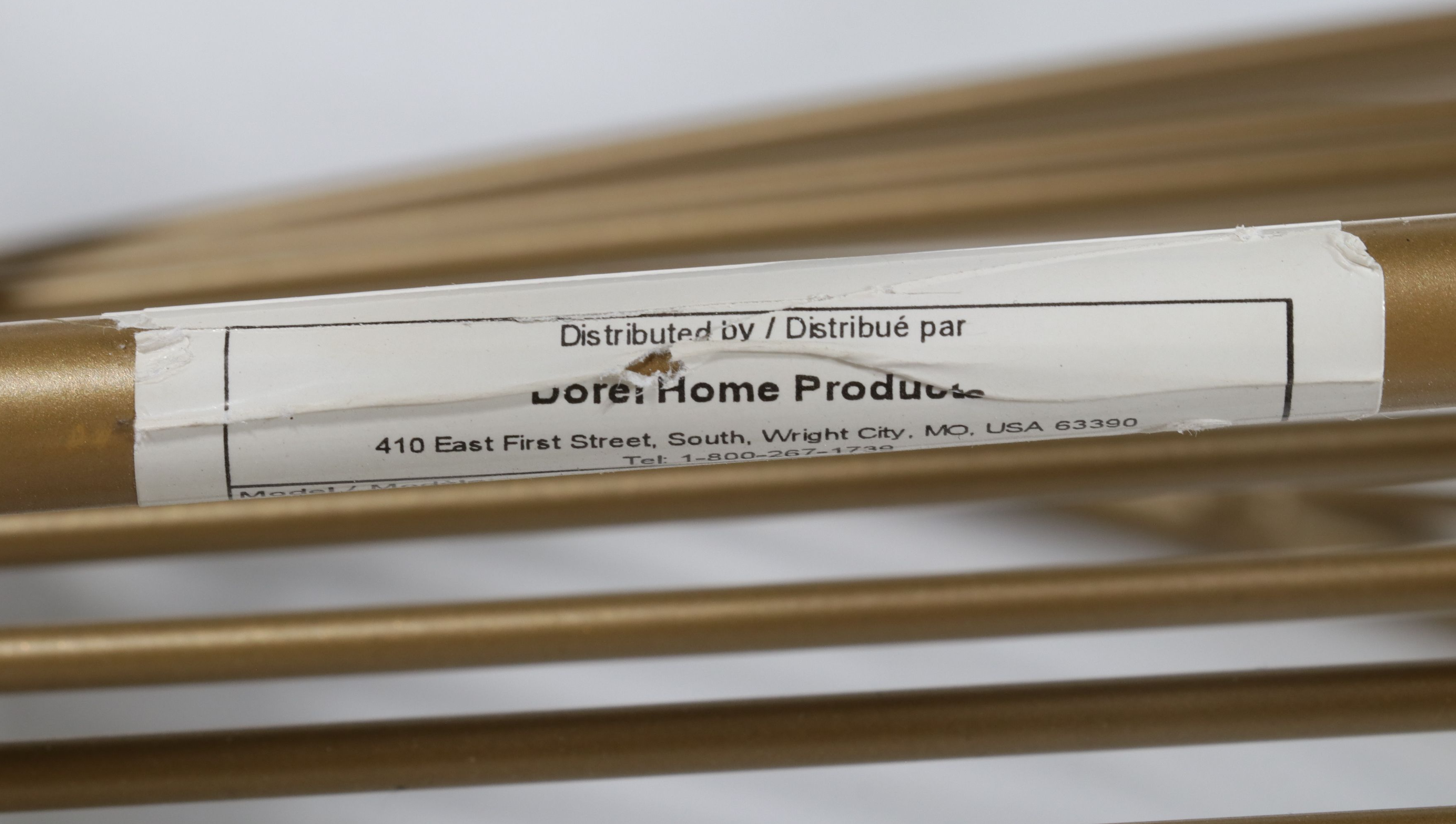 Set of Three Dorel Home Products "Lexington" Style Gold Wire Barstools