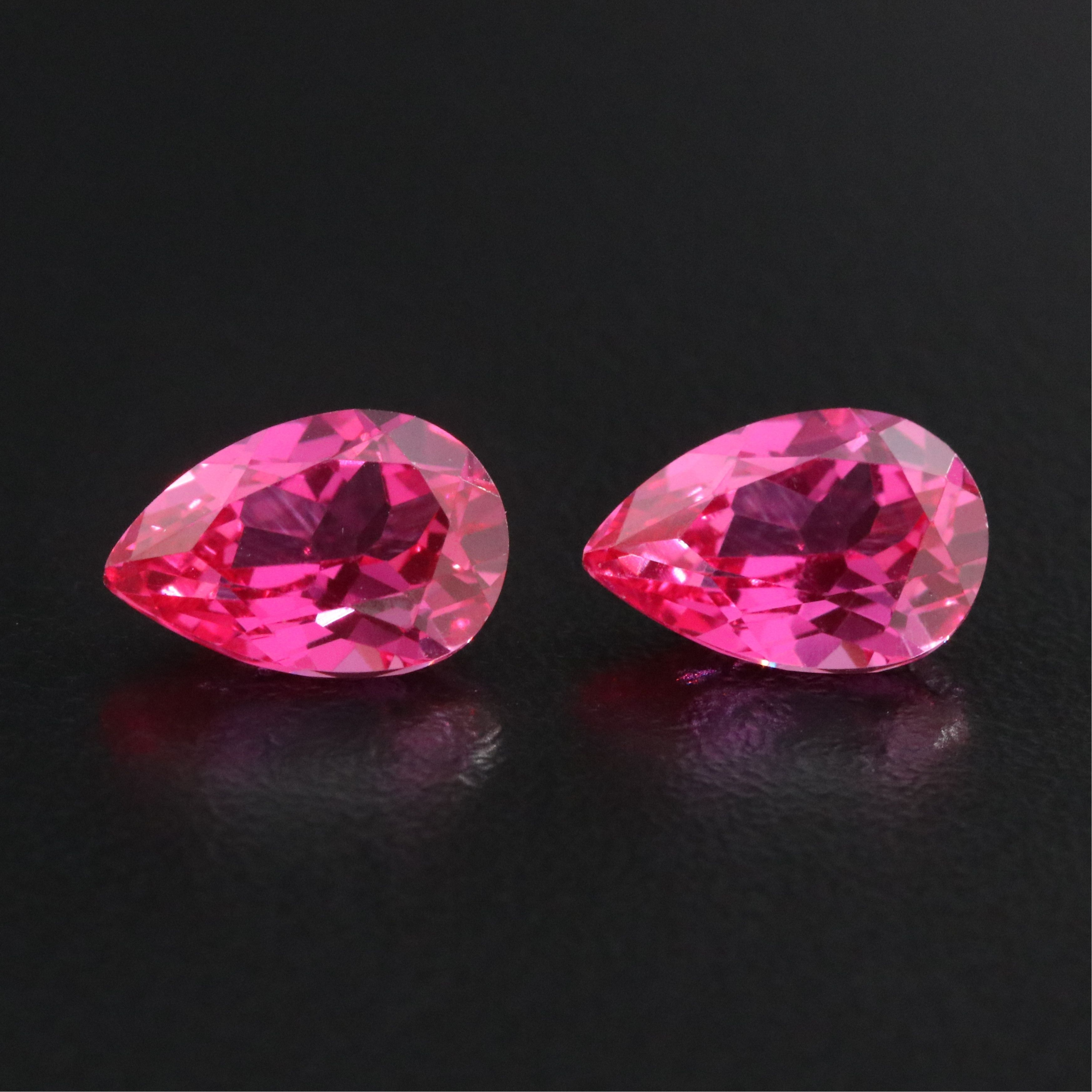 Loose 8.05 CTW Lab Grown Ruby Pair