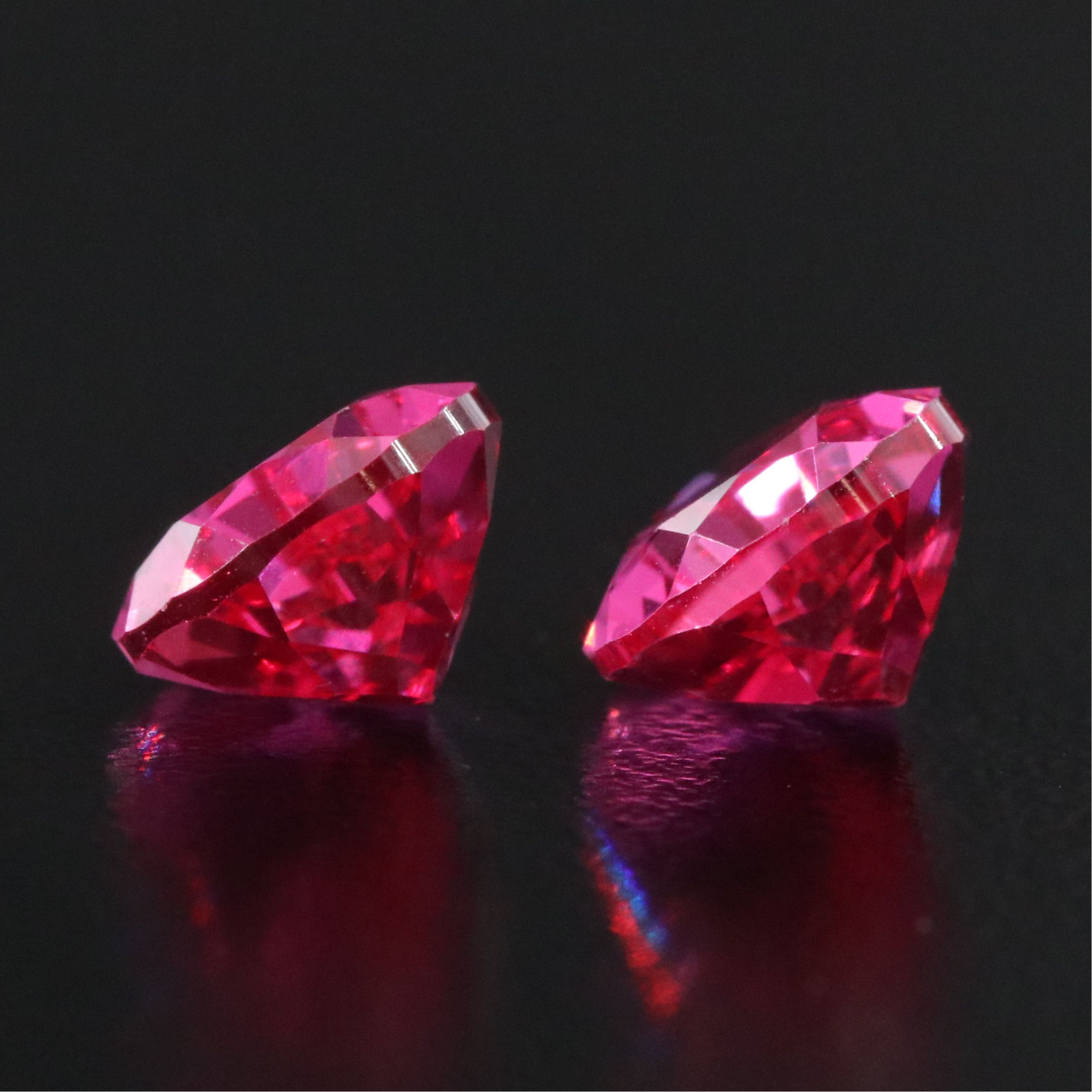 Loose 8.05 CTW Lab Grown Ruby Pair