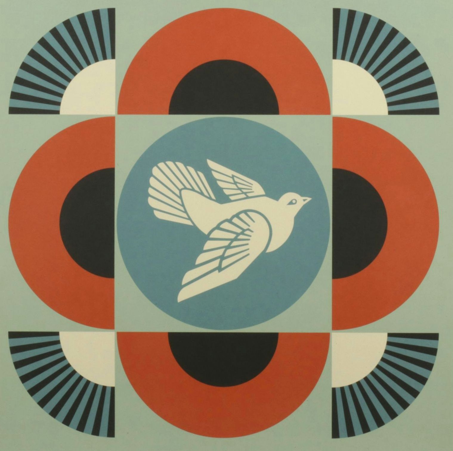 Shepard Fairey Offset Lithograph "Geometric Dove - Red", 2026