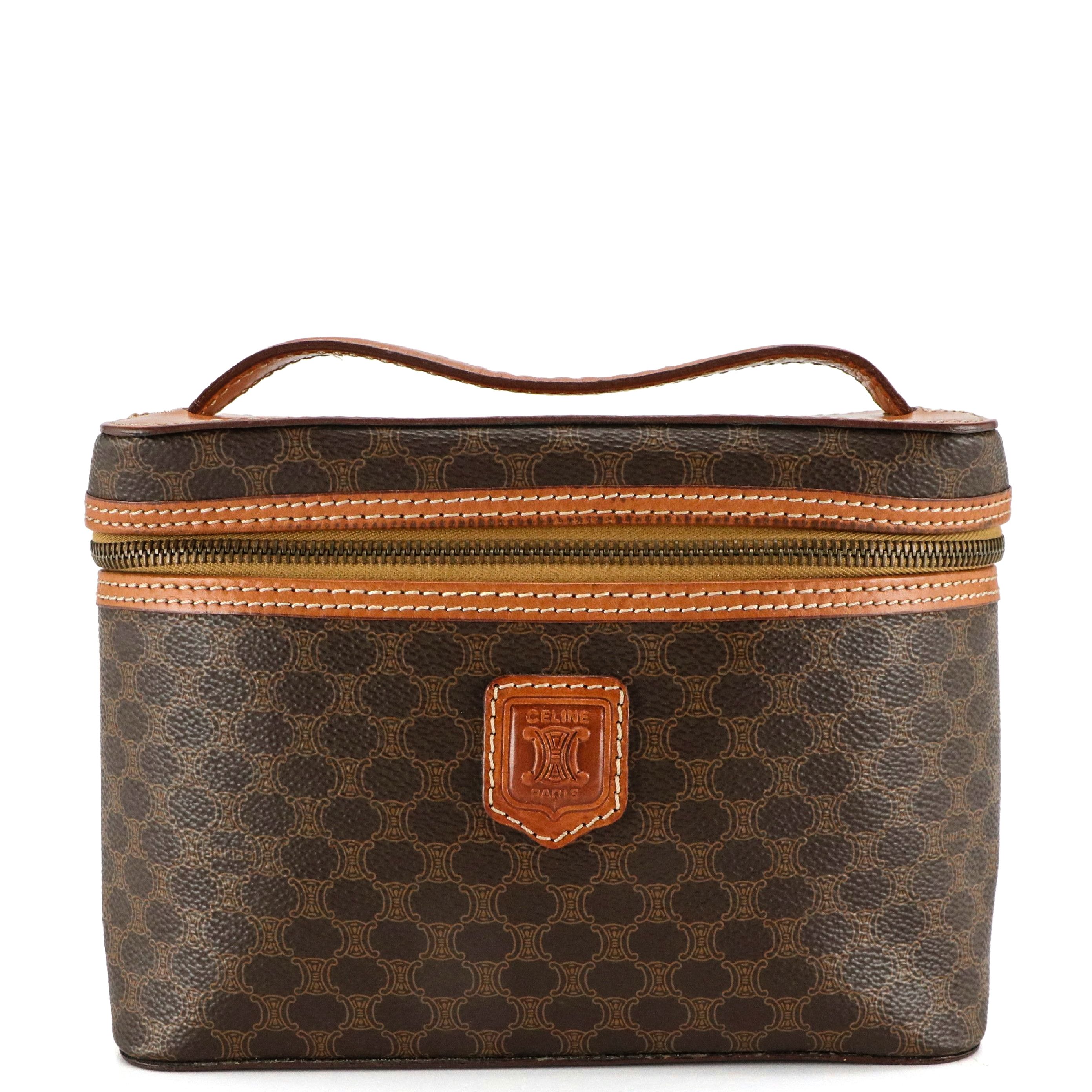 Celine Vanity Bag in Macadam Canvas and Leather