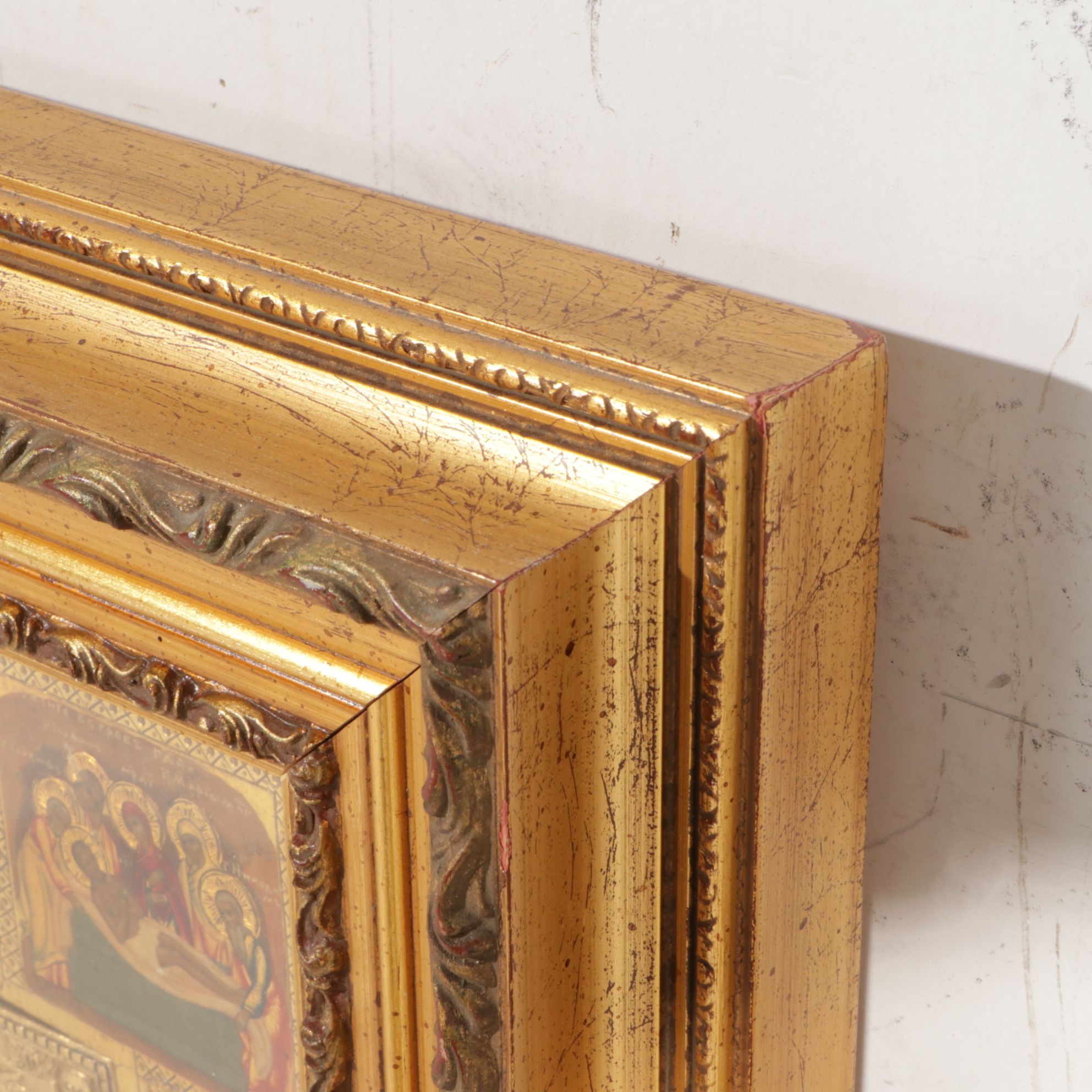 Russian Orthodox Icons of Holy Mother, Crucifixion and Saints