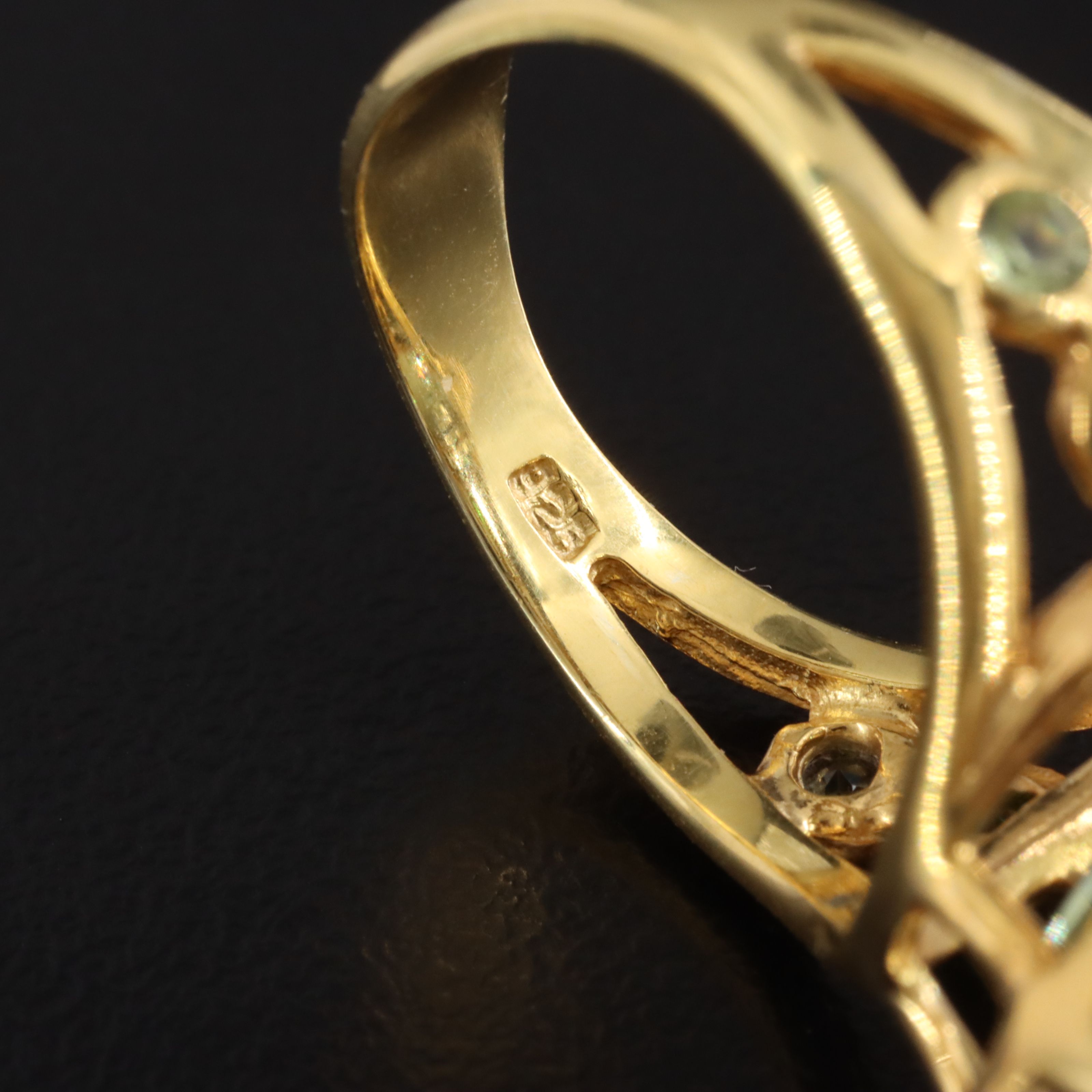 Sterling Prasiolite and Diopside Ring