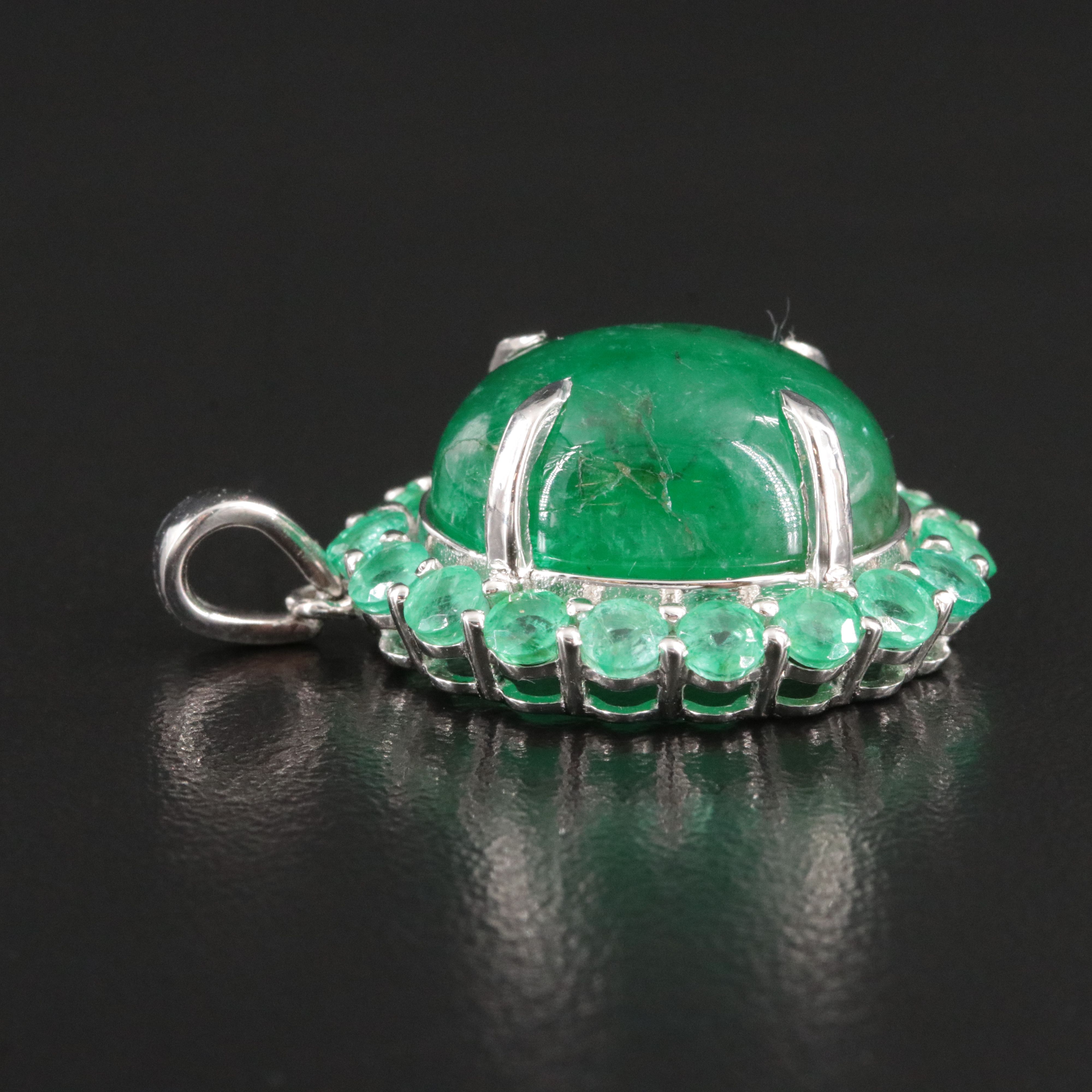 Platinum Emerald Pendant with 16.28 CT Center