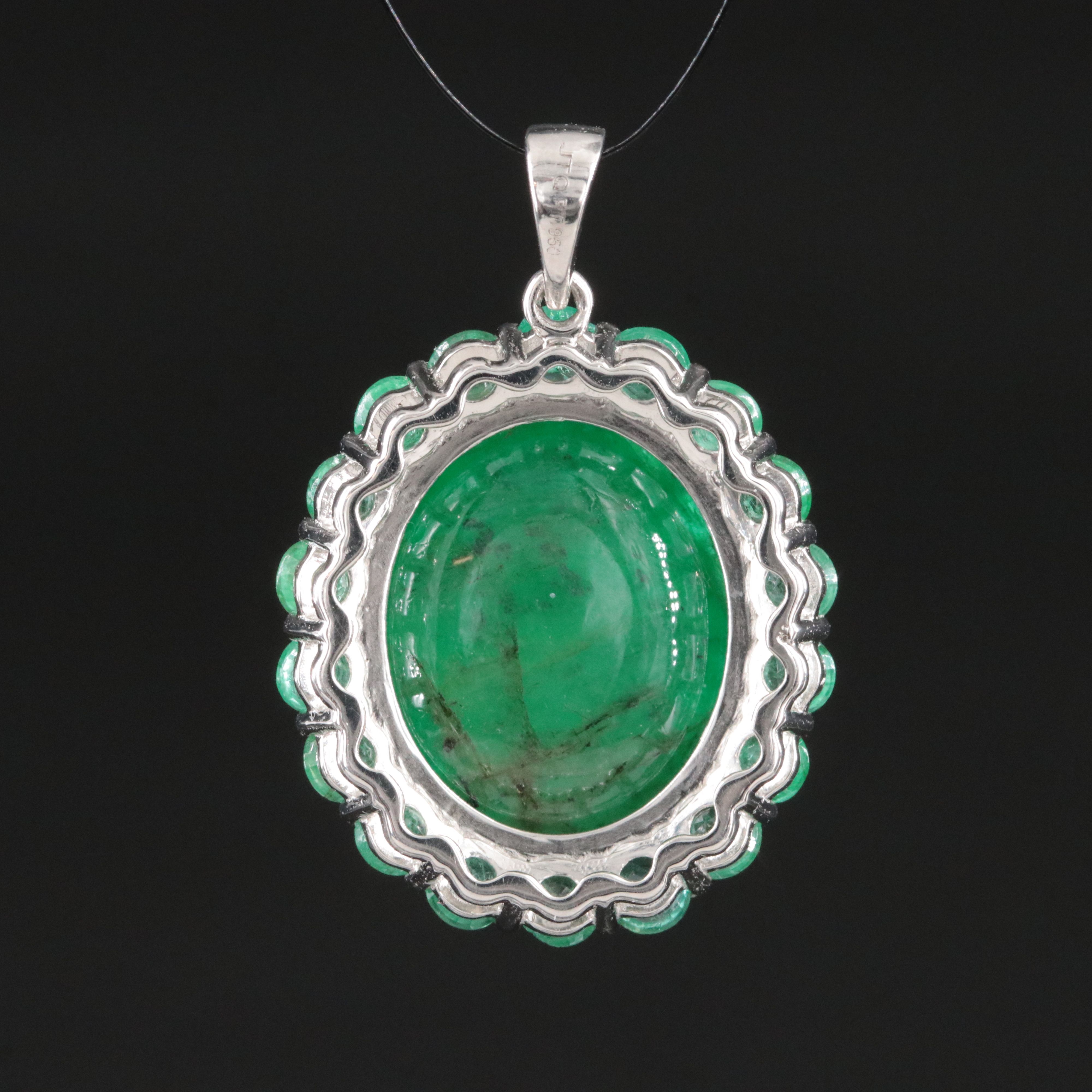 Platinum Emerald Pendant with 16.28 CT Center