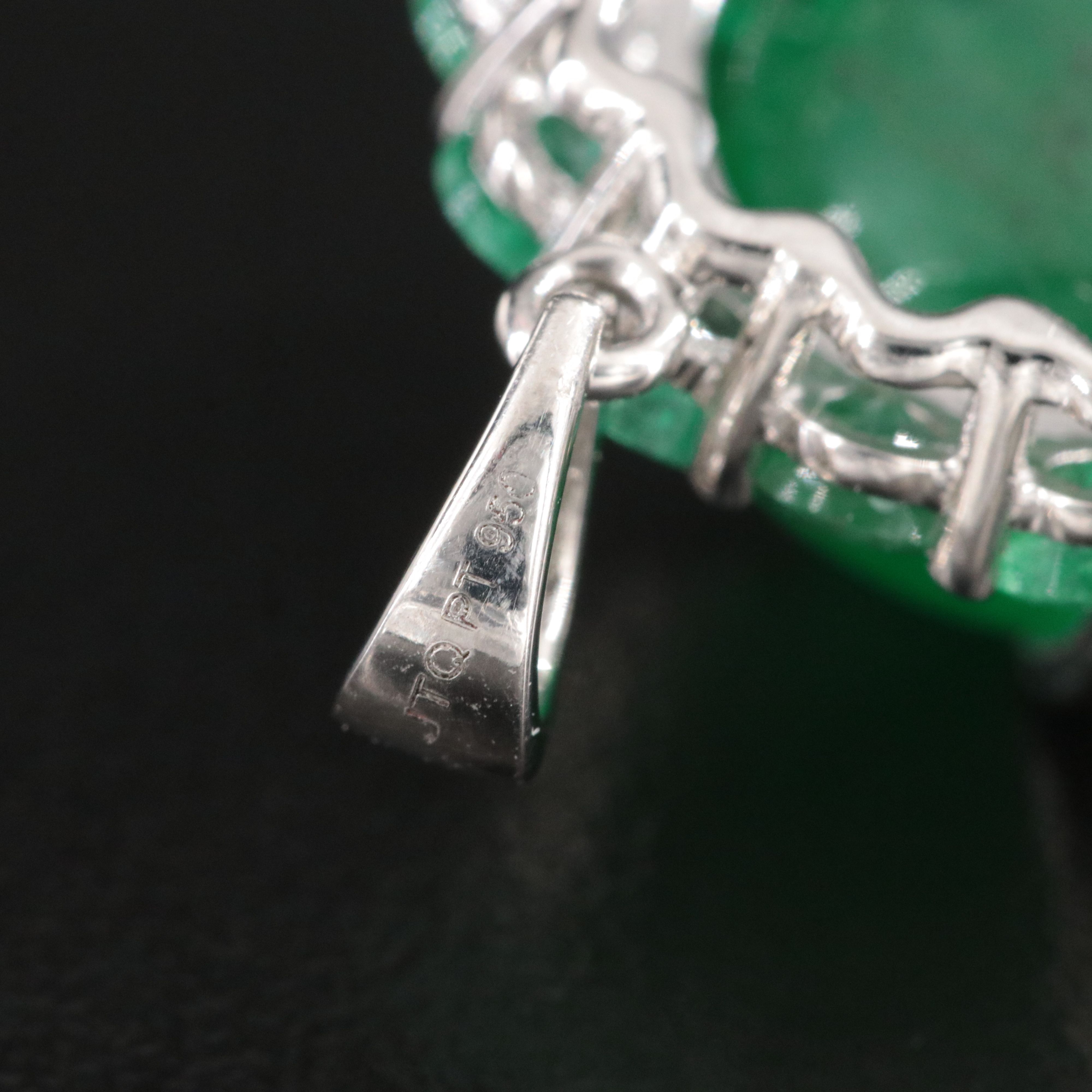 Platinum Emerald Pendant with 16.28 CT Center