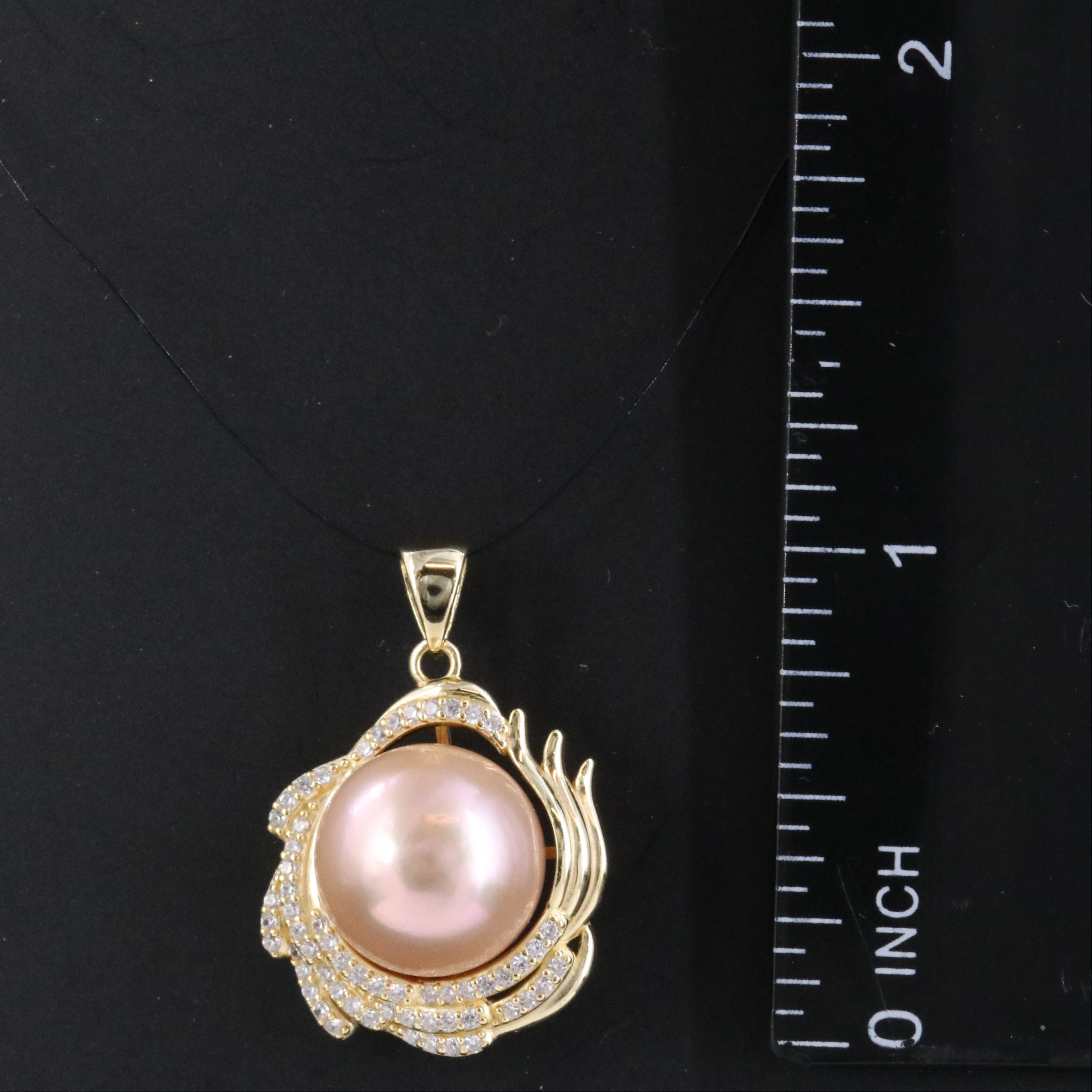 Sterling Pearl and CZ Pendant