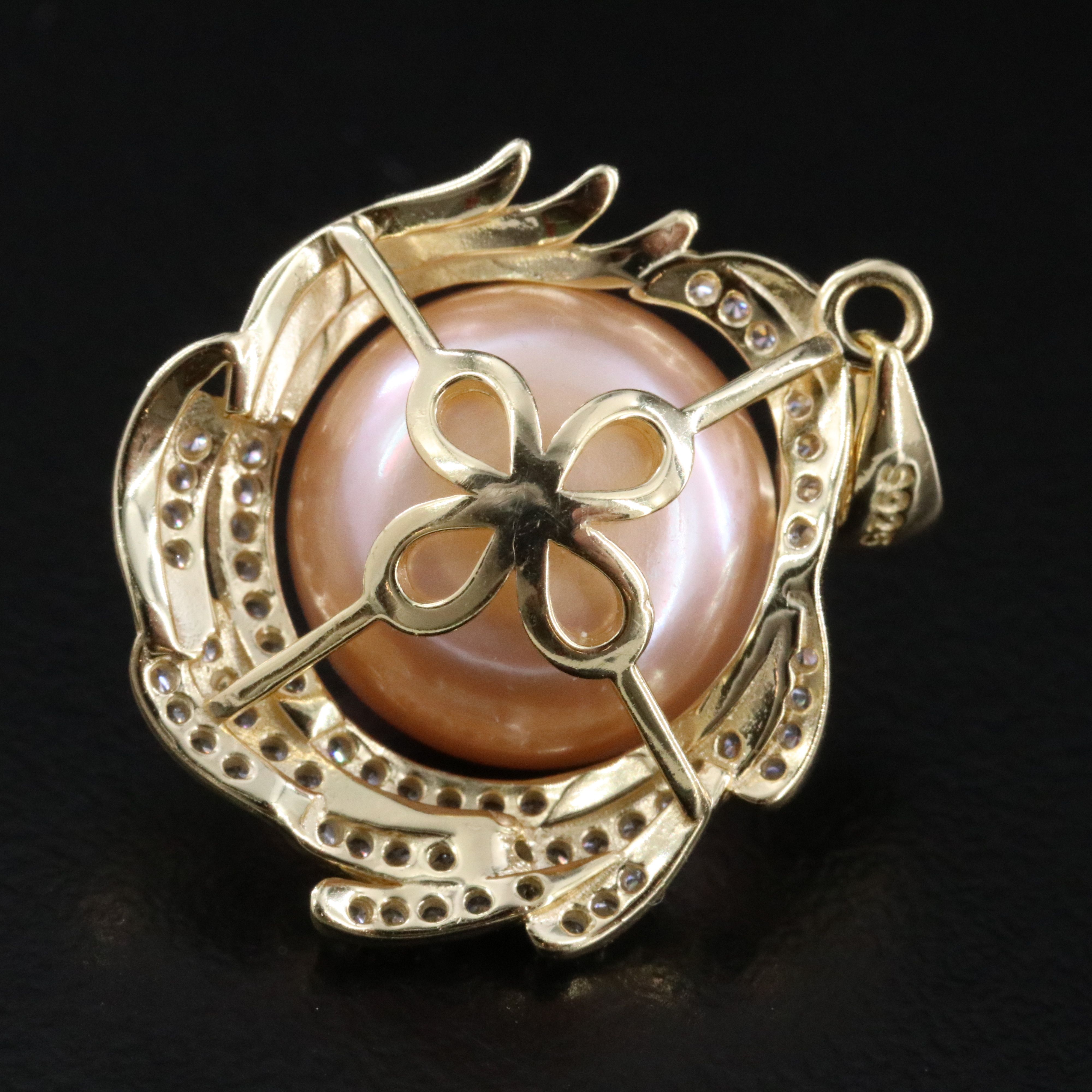 Sterling Pearl and CZ Pendant