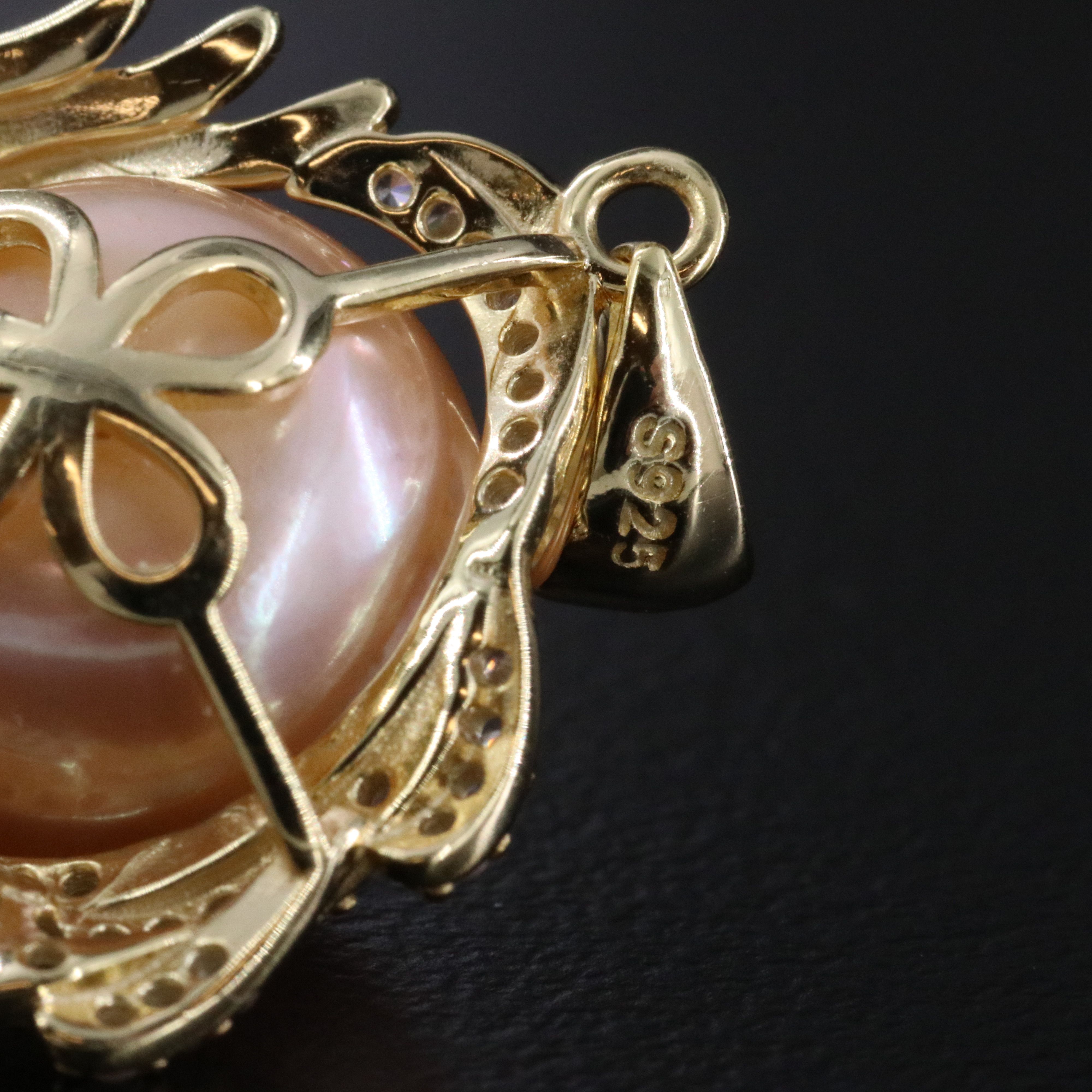 Sterling Pearl and CZ Pendant