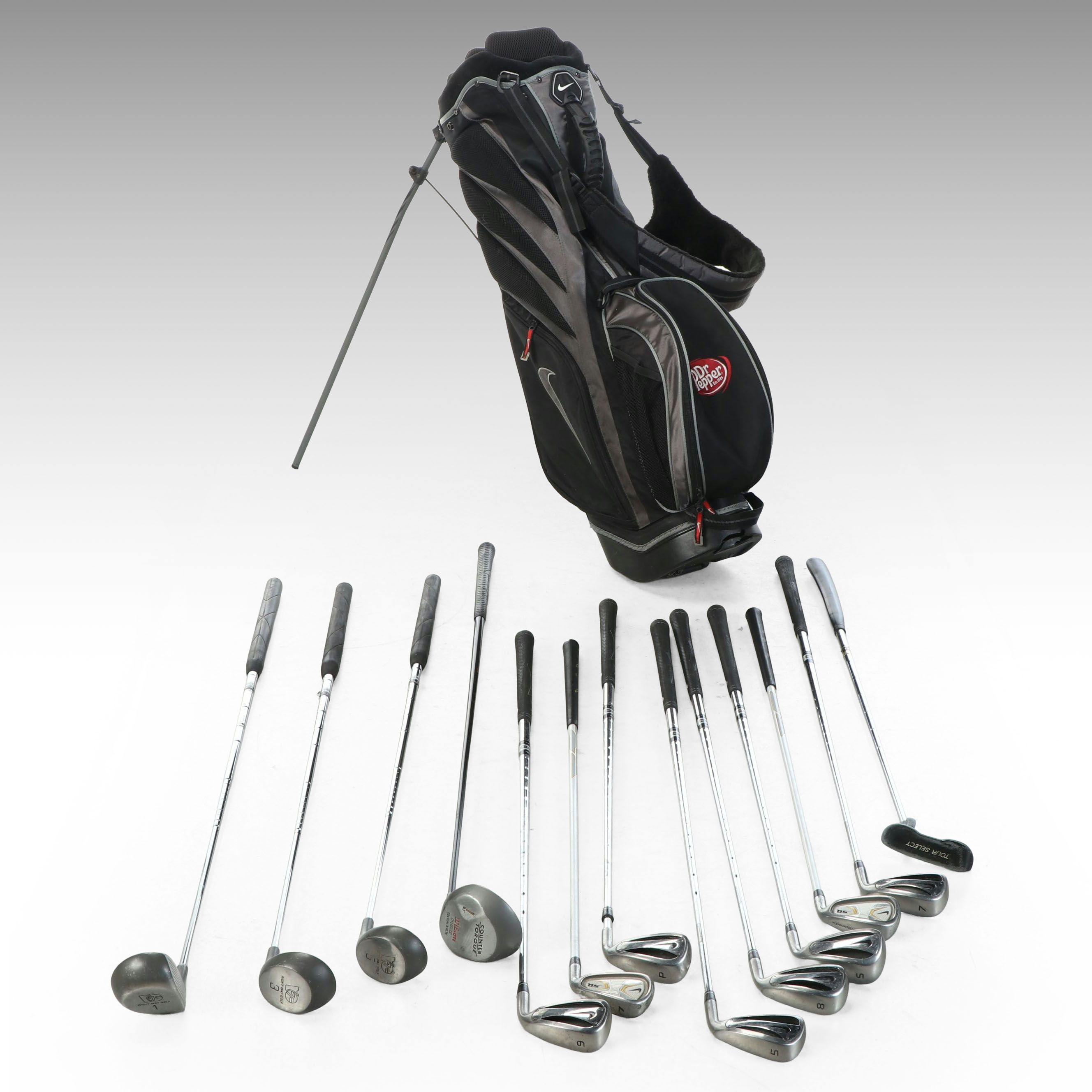 Nike Treme "Dr. Pepper" Bag with Wilson and More Golf Clubs