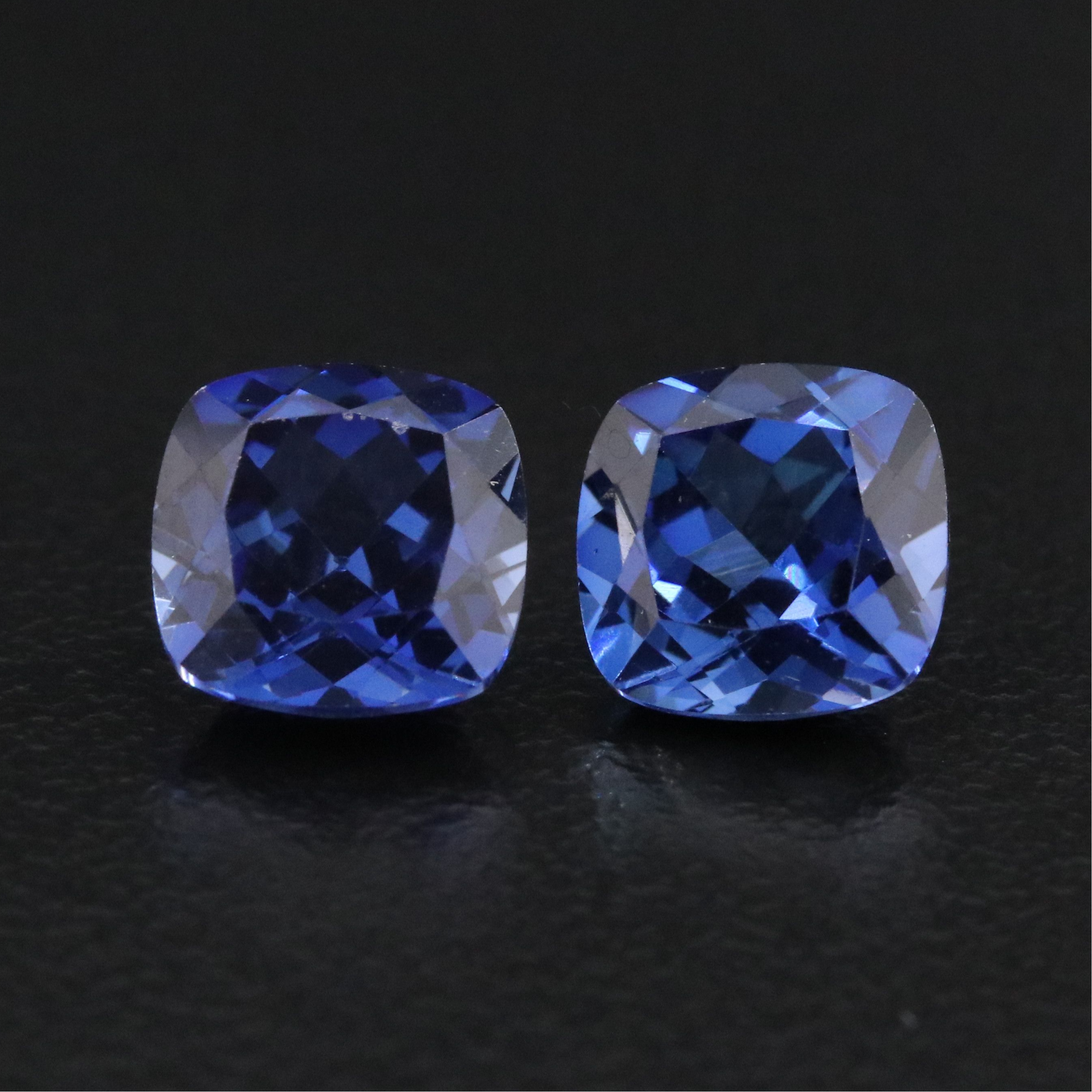 Loose 5.86 CTW Lab Grown Sapphire Pair
