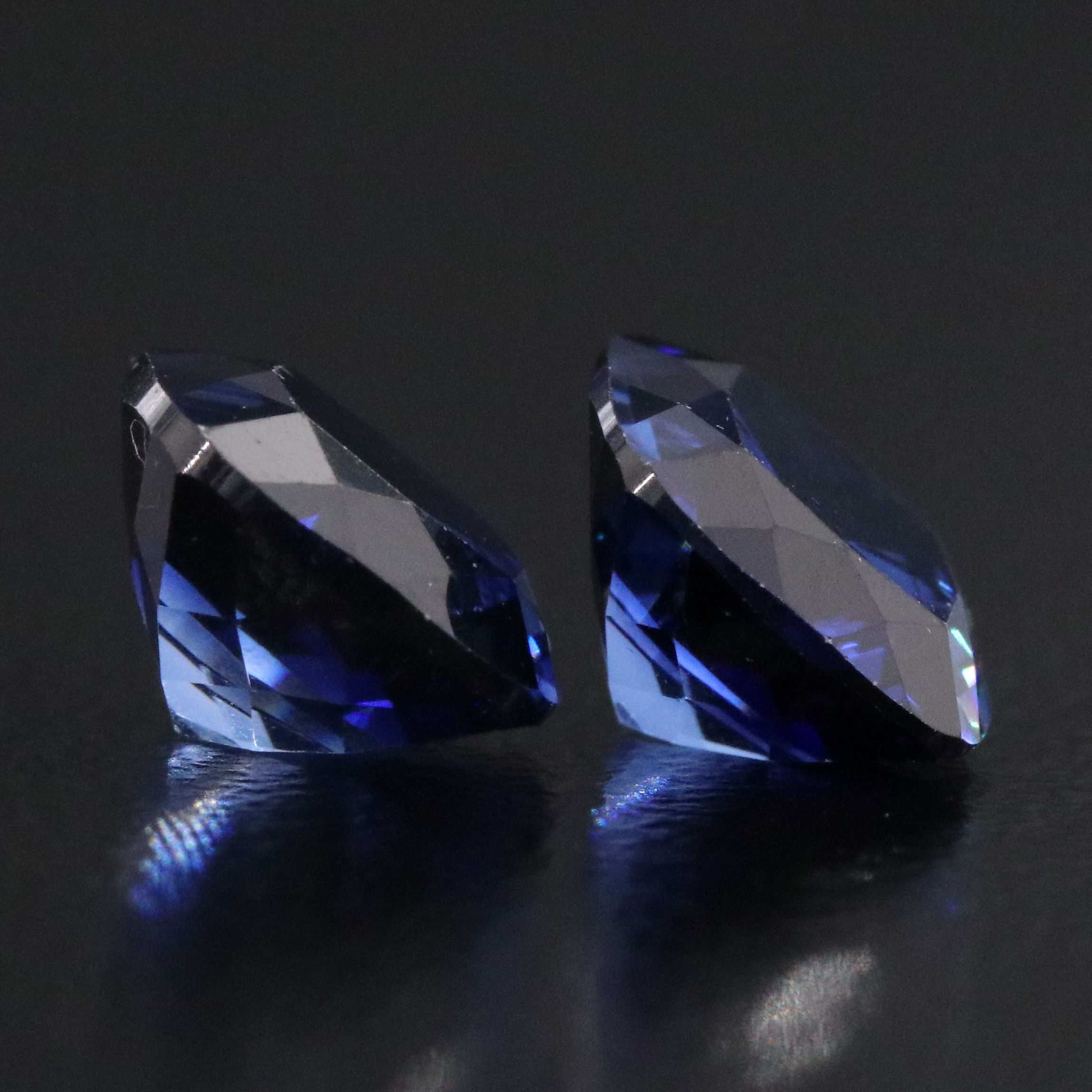 Loose 5.86 CTW Lab Grown Sapphire Pair
