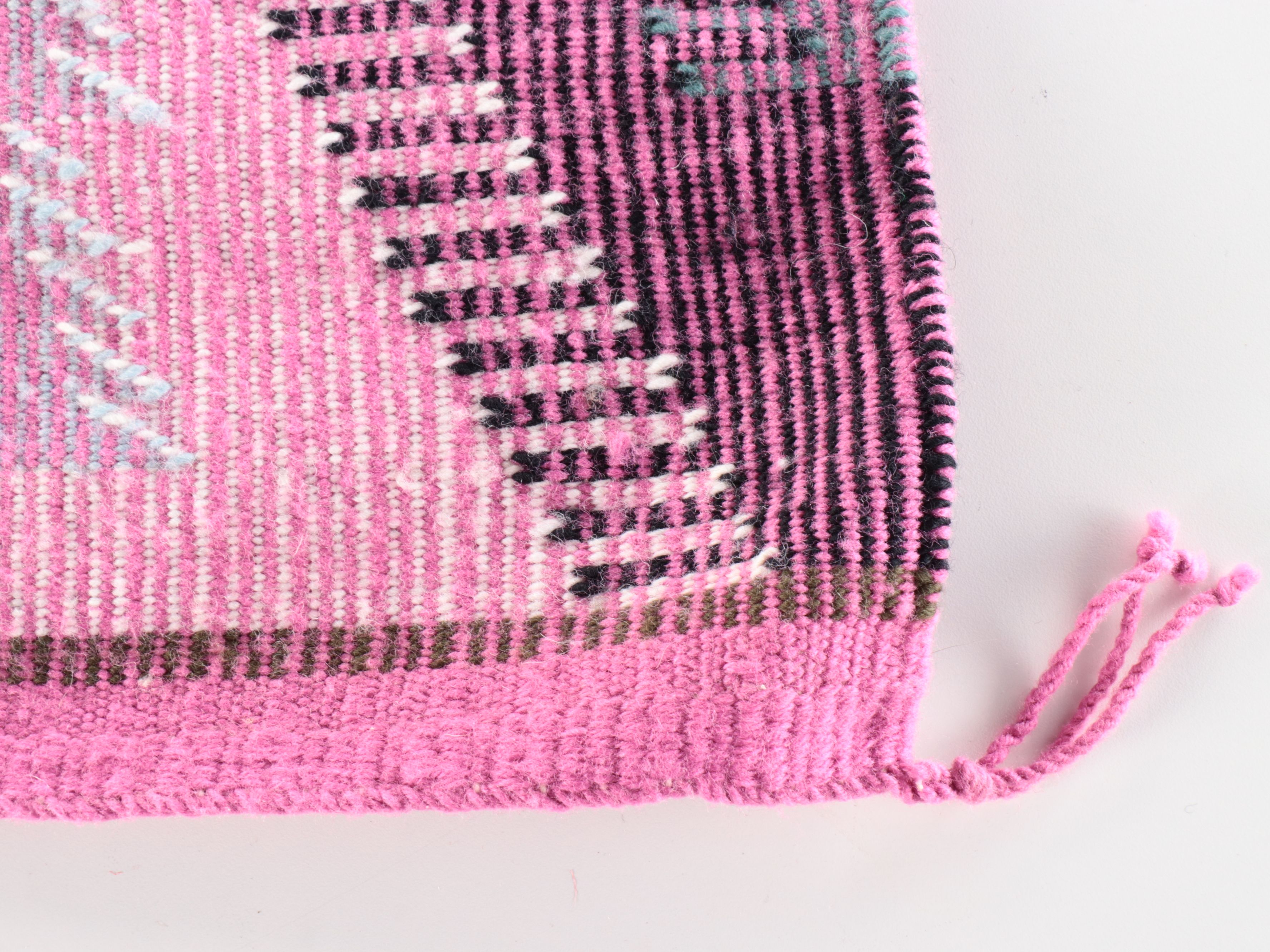 2'2 x 4'1 Handwoven Pink and Purple Navajo Modern Style Geometric Accent Rug