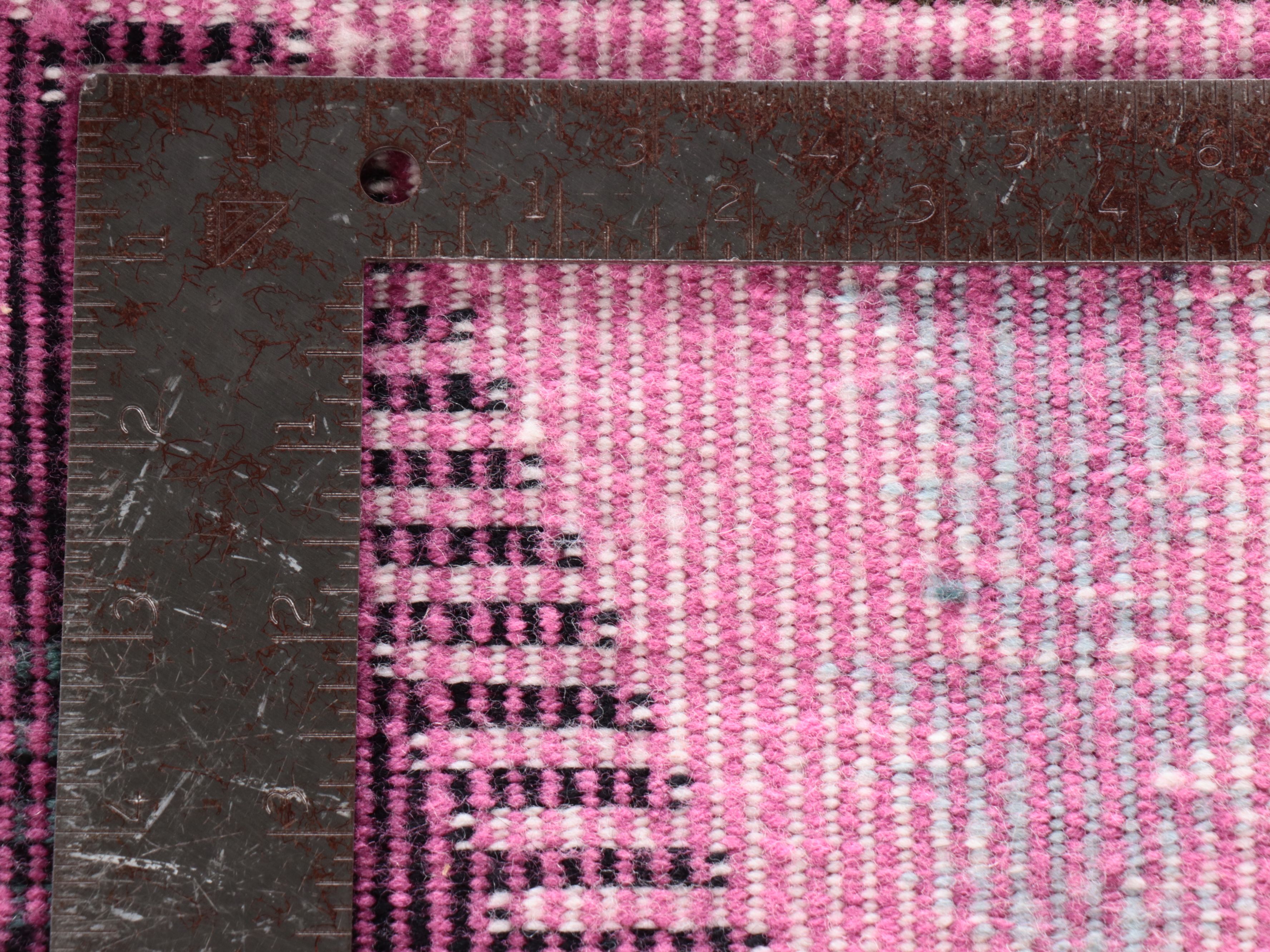 2'2 x 4'1 Handwoven Pink and Purple Navajo Modern Style Geometric Accent Rug