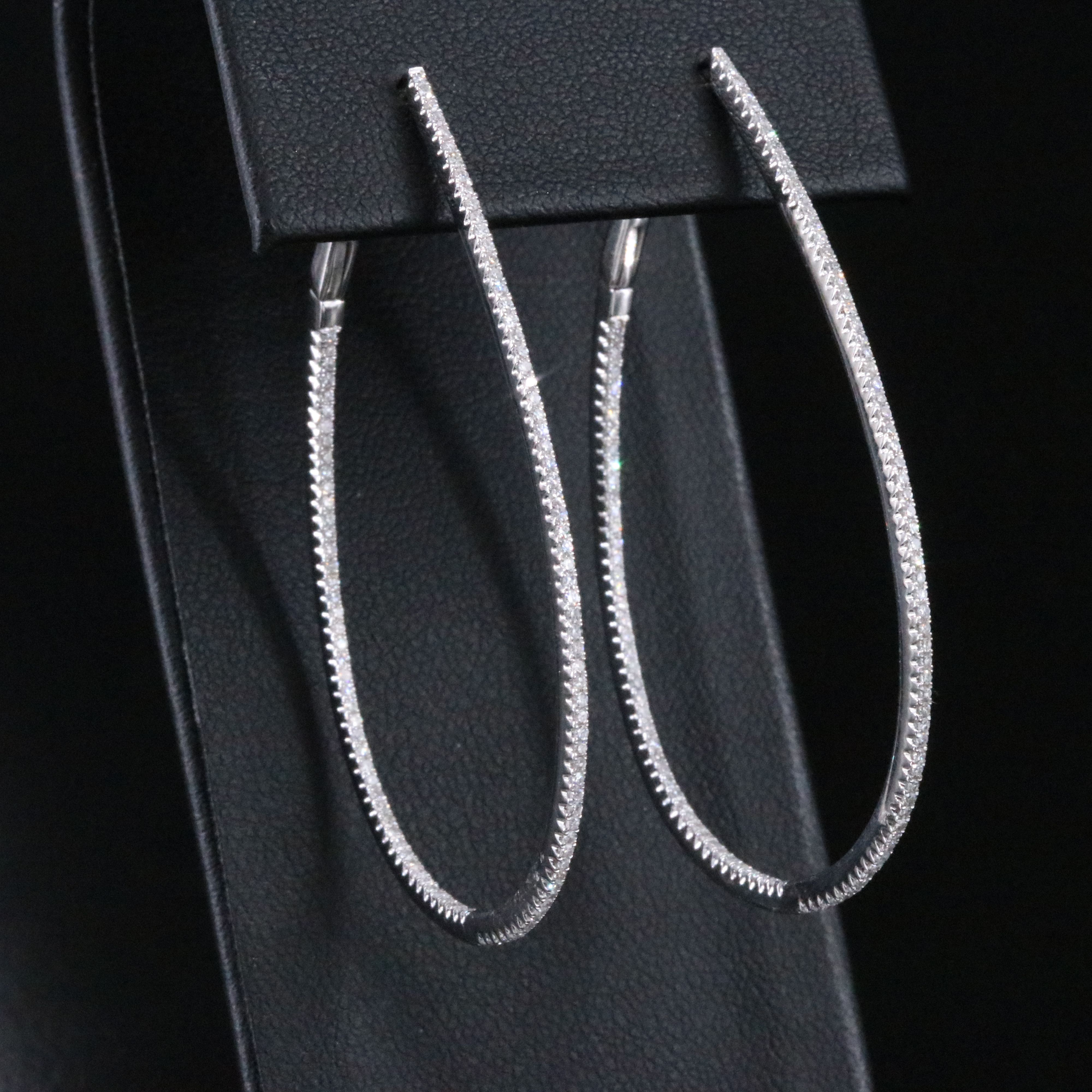 14K 0.70 CTW Diamond Inside-Out Hoop Earrings