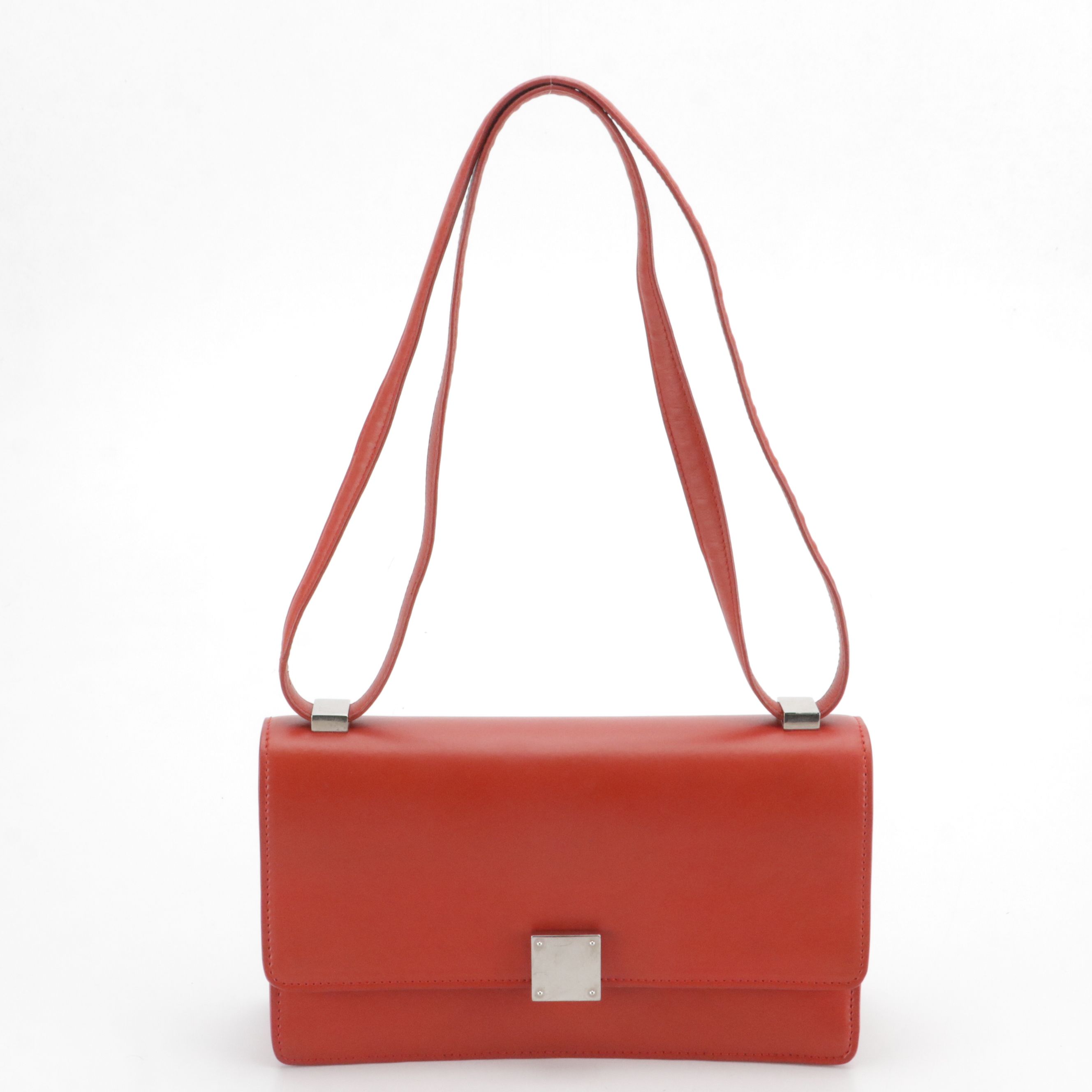 Céline Medium Case Front Flap Shoulder Bag in Red Leather