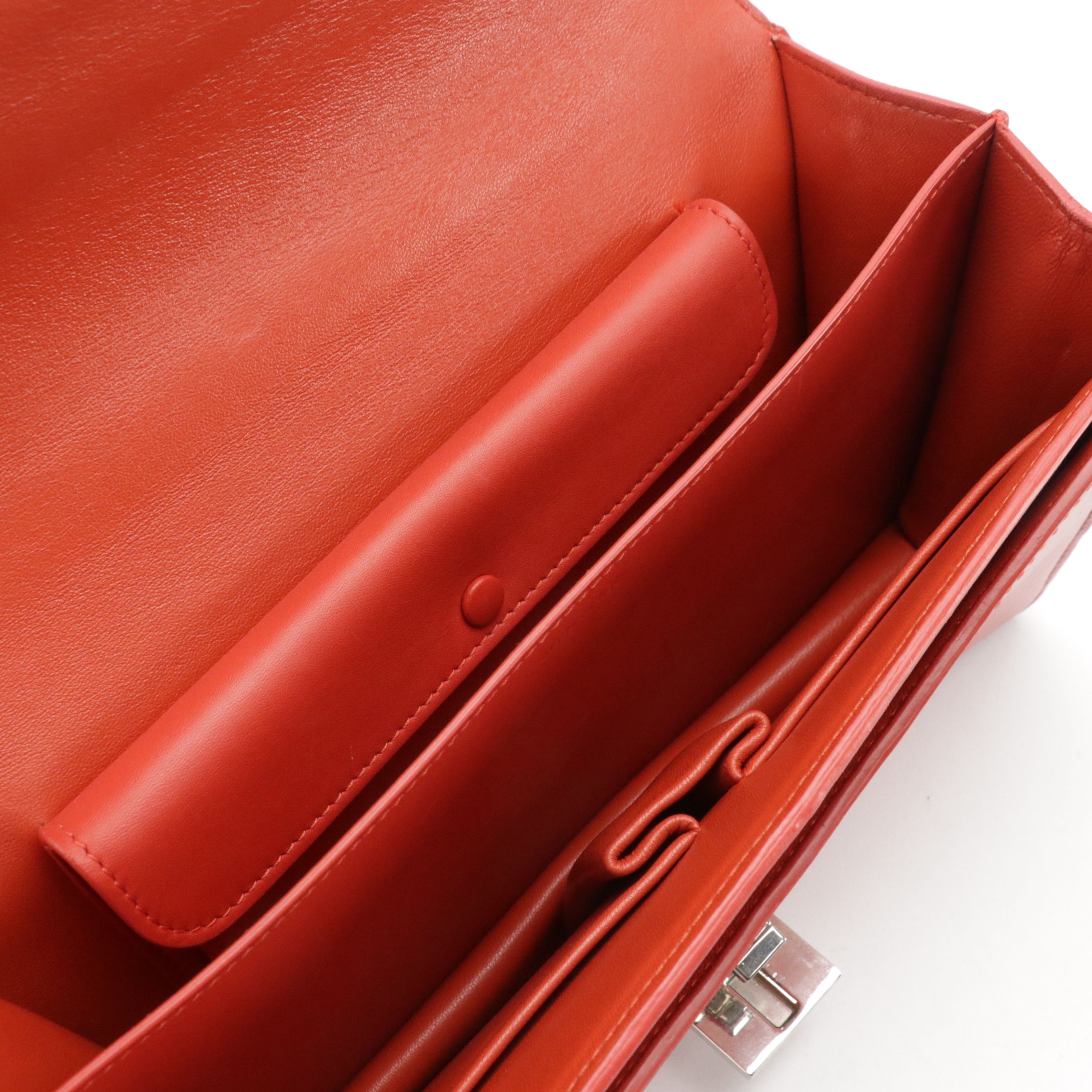 Céline Medium Case Front Flap Shoulder Bag in Red Leather