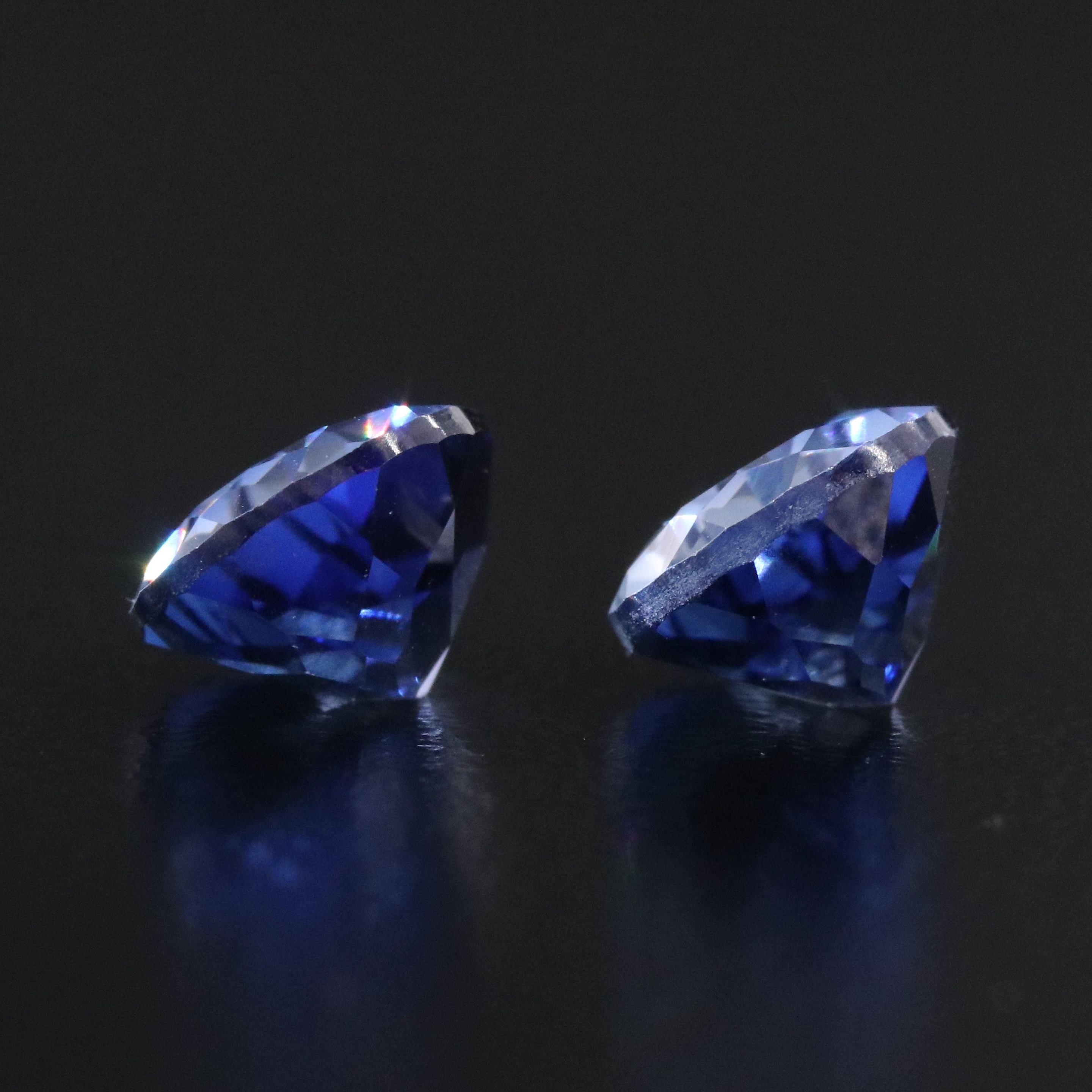Loose 7.06 CTW Lab Grown Sapphire Pair